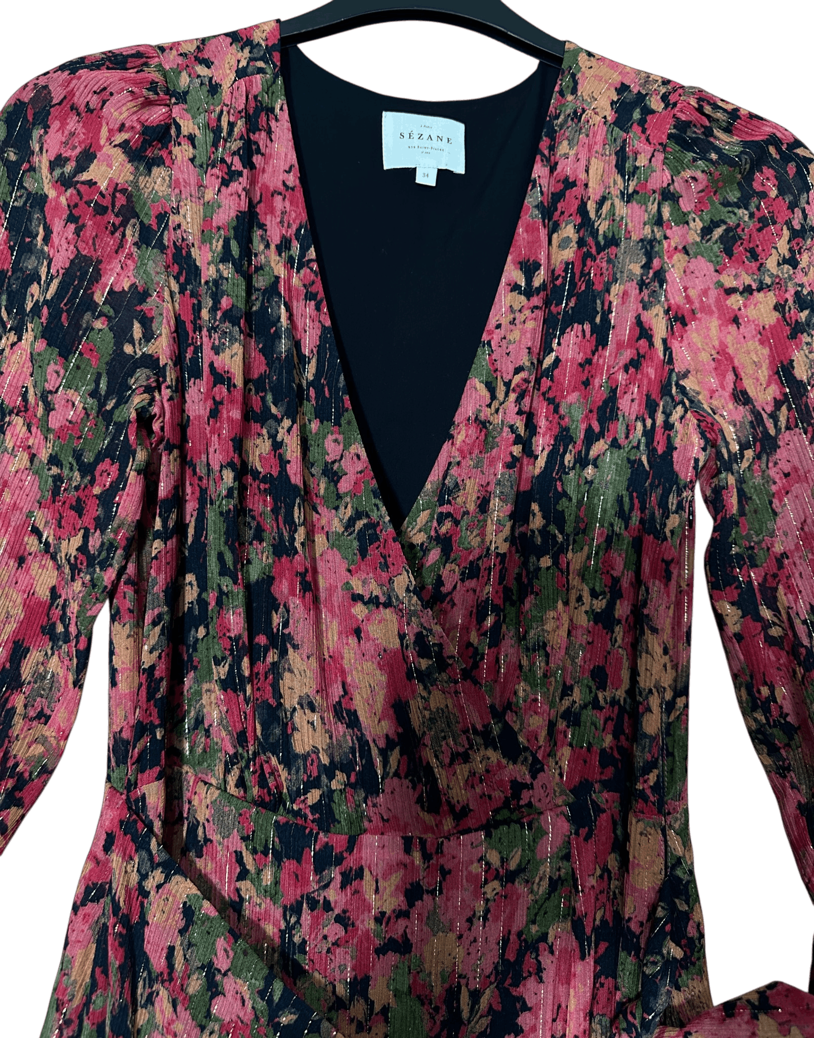 Sezane Armonie Floral Wrap Dress Size XS / US 0-2 / IT 36-38 - 2 Thumbnail