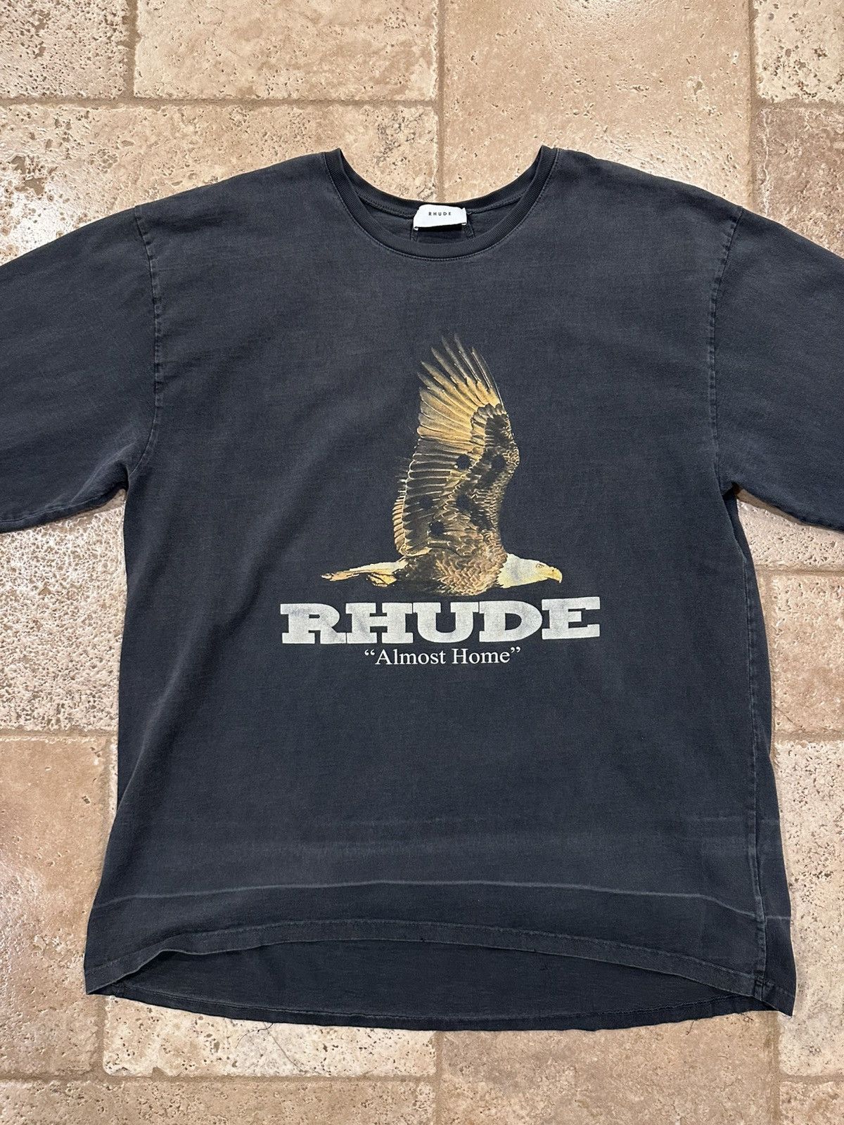 Rhude Rhude Eagle Print Logo Long Sleeve Oversized Black T-Shirt Size US XL / EU 56 / 4 - 6 Thumbnail