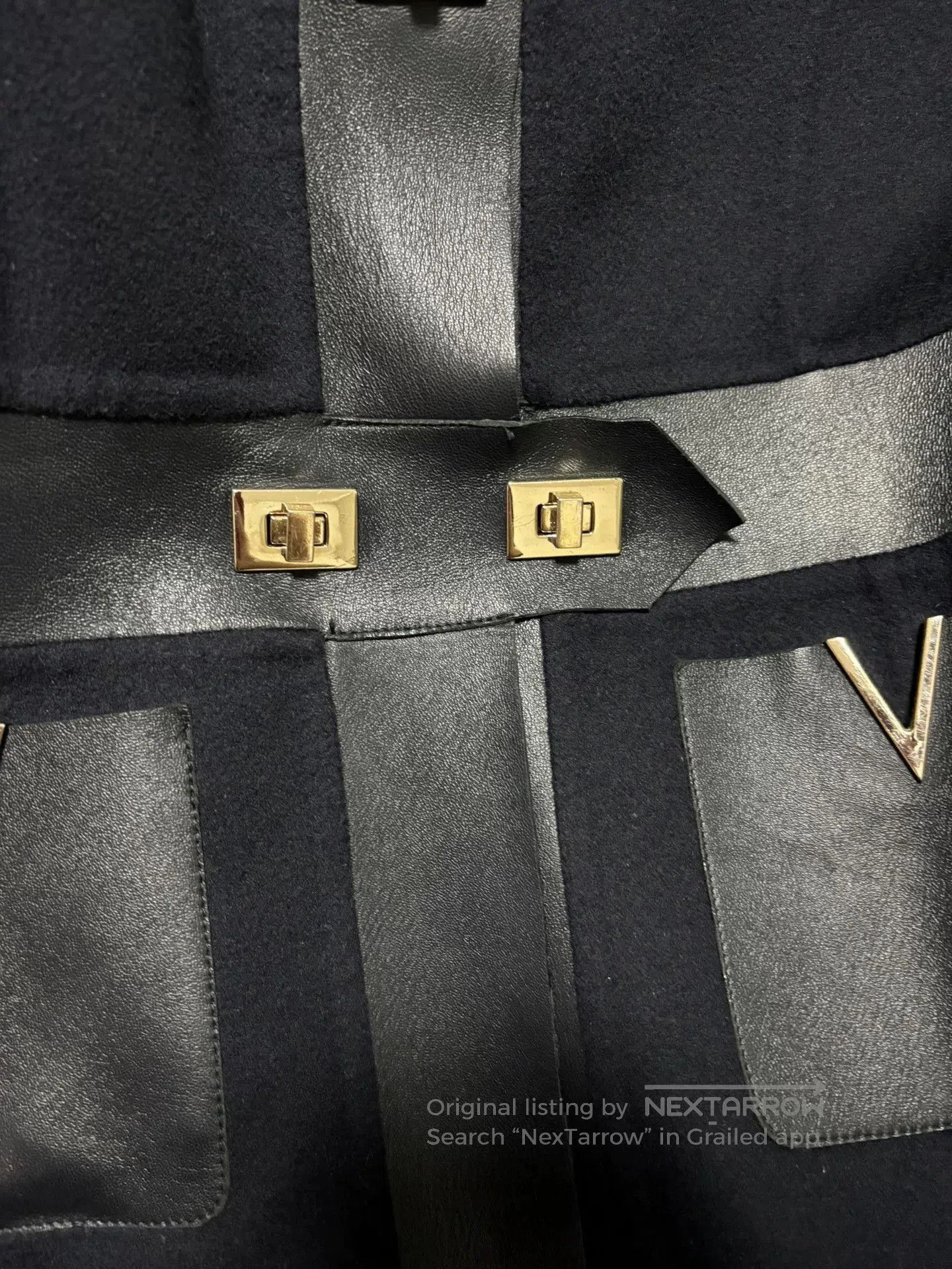 Valentino Valentino Wool Cashmere Leather Patchwork Coat. Size S / US 4 / IT 40 - 5 Thumbnail