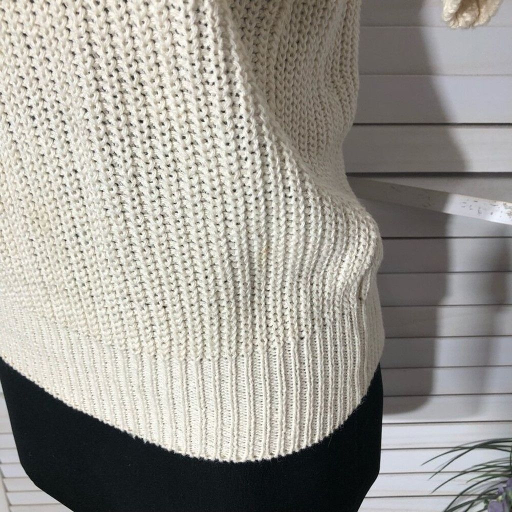 Vintage Y2K Chaus Chunky Knit Blouse Short Sleeves Cotton Cream sz S Size XS / US 0-2 / IT 36-38 - 9 Thumbnail