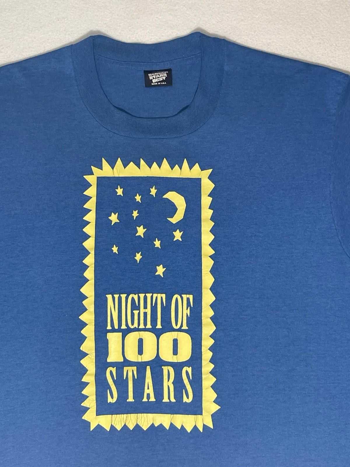 Vintage 1982 Night of 100 Stars Single Stitch Blue T-Shirt Large Size US L / EU 52-54 / 3 - 4 Thumbnail