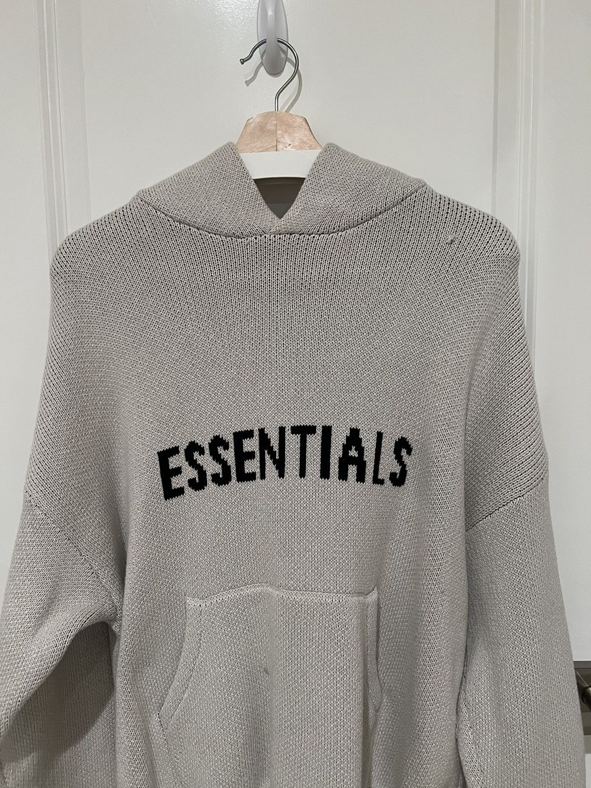 Fear of God Fear Of God Essentials Knit Hoodie (FW20) Oatmeal Grailed