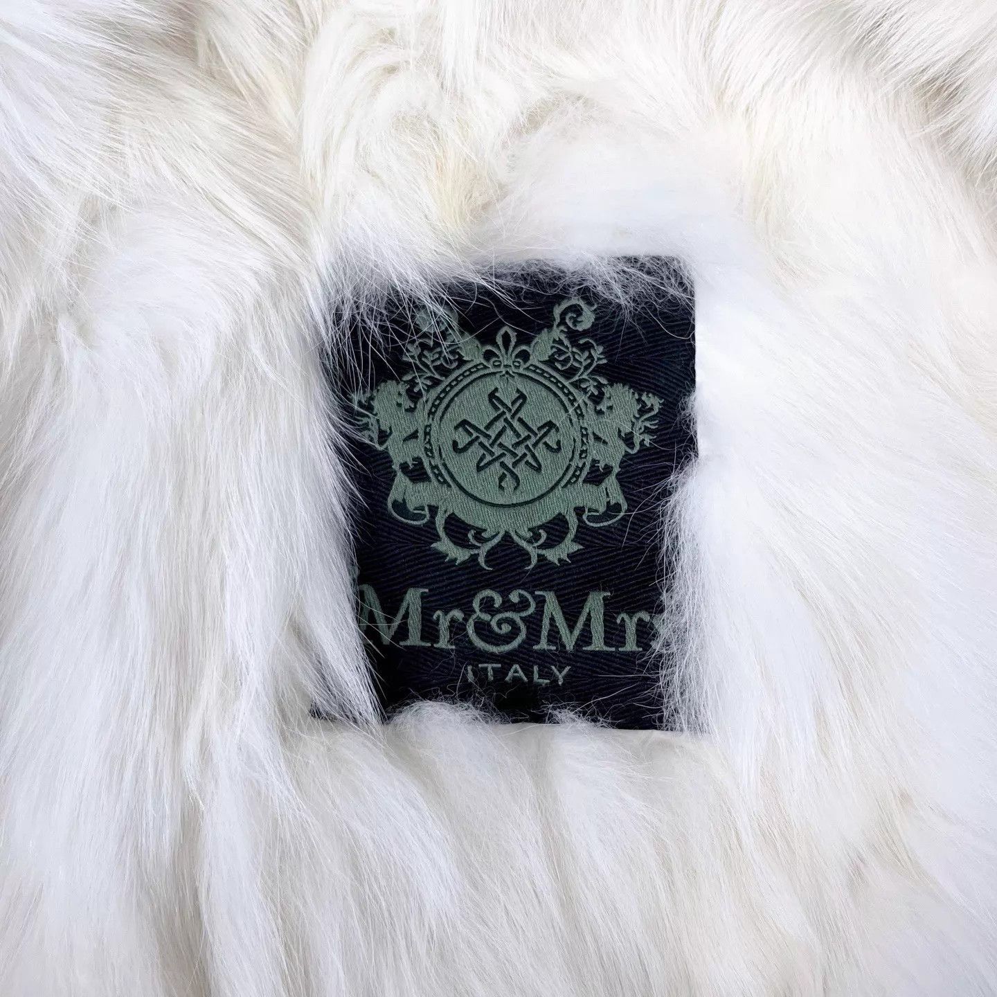 MR & MRS ITALY Mr&Mrs Military Green White Mink Fur Collar Coat OS/XS Size XS / US 0-2 / IT 36-38 - 3 Thumbnail