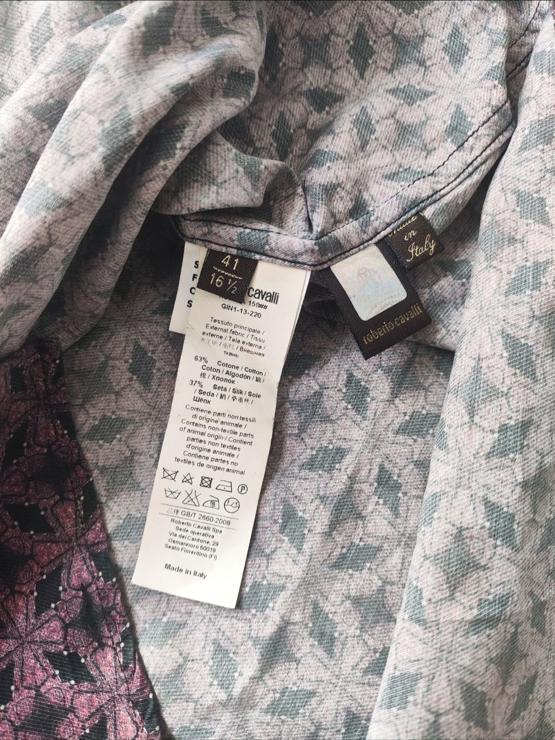 Roberto Cavalli Runway Archive Purple Cross Geometry Shirt Size US XS / EU 42 / 0 - 7 Thumbnail