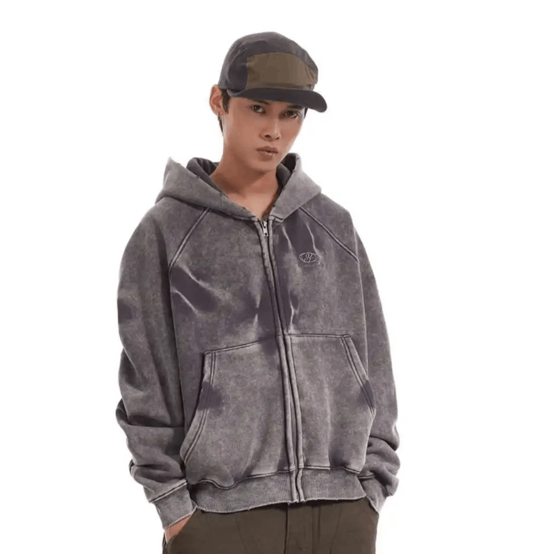 Japanese Brand American Vintage Distressed Gradient Zipper Hoodie Size US XL / EU 56 / 4 - 5 Thumbnail