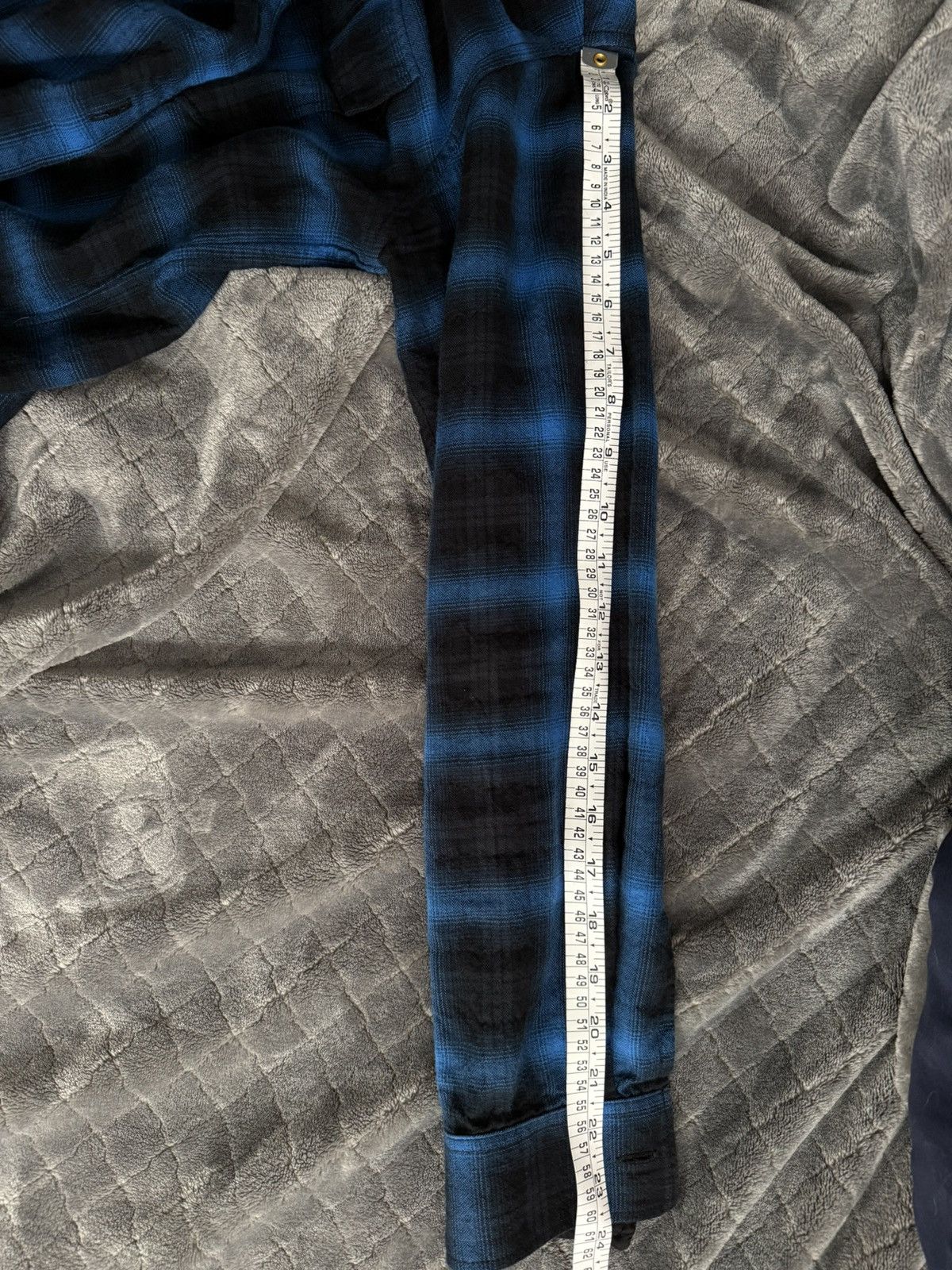 Saint Laurent Paris Oversized Blue and Black Tartan Plaid Cotton Flannel Size US M / EU 48-50 / 2 - 4 Thumbnail