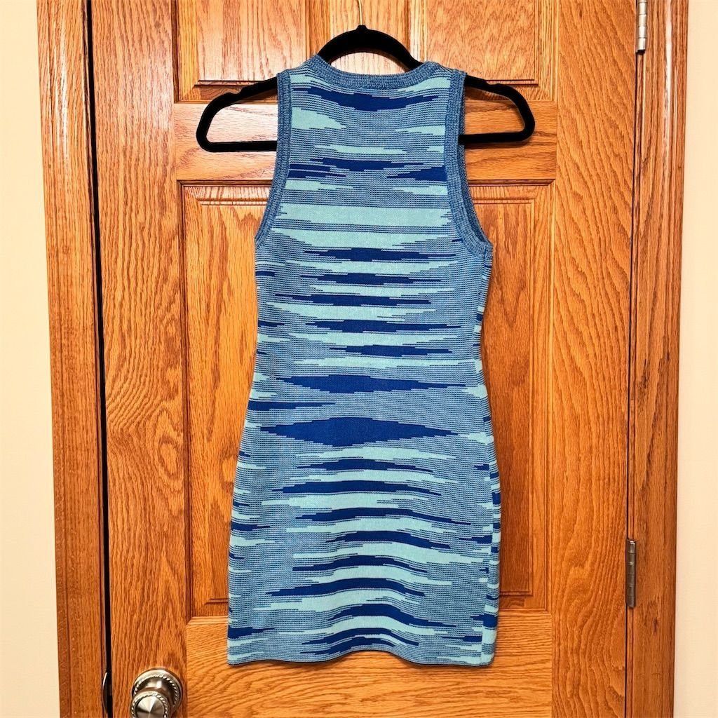 Other Women's Blue Striped Knit Mini Dress Size S Sleeveless Casu Size S / US 4 / IT 40 - 2 Thumbnail