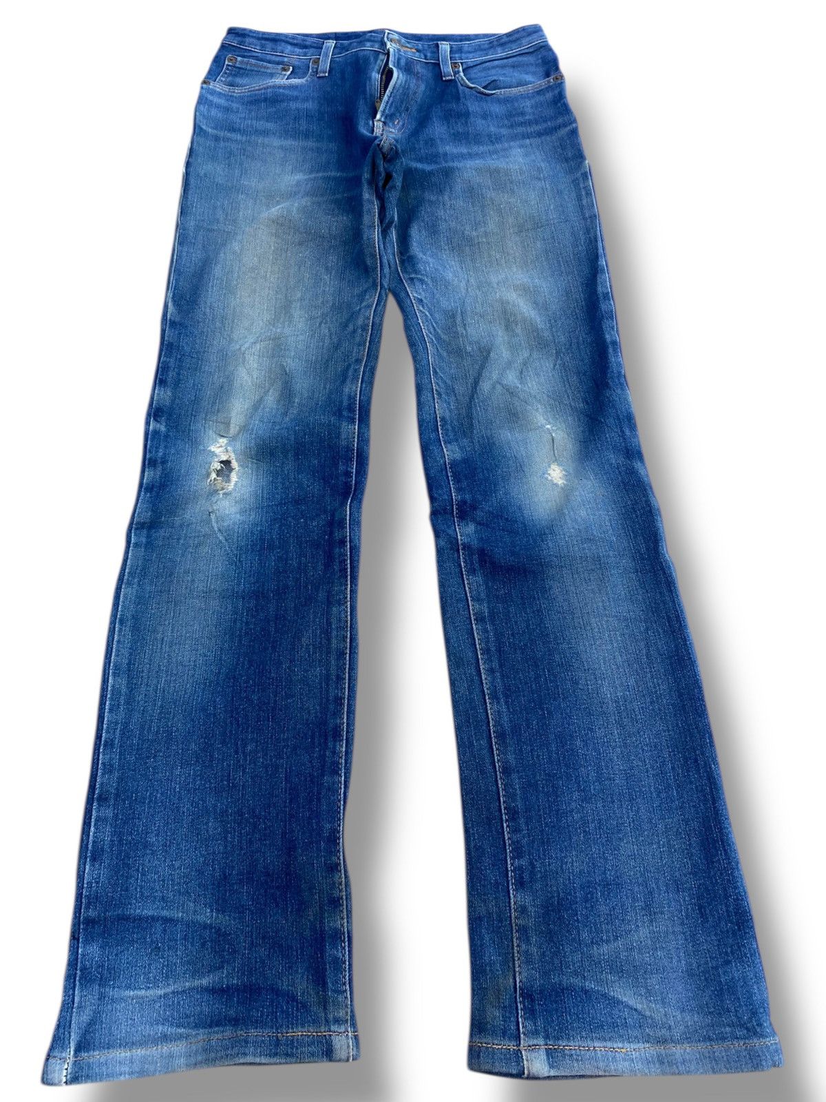 Edwin Edwin Faded Wash Ripped Style Light Jeans Size US 30 / EU 46 - 1 Thumbnail