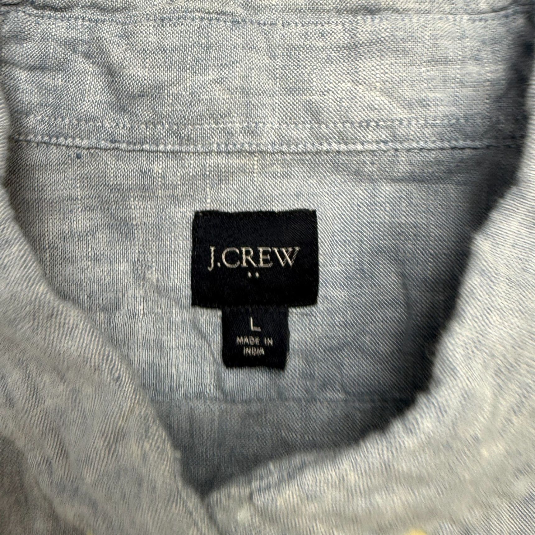 J.Crew J.CREW Shirt Mens L Light Blue Linen Blend Button-Down Beach Coastal Resort Casual Travel) Size US L / EU 52-54 / 3 - 3 Thumbnail