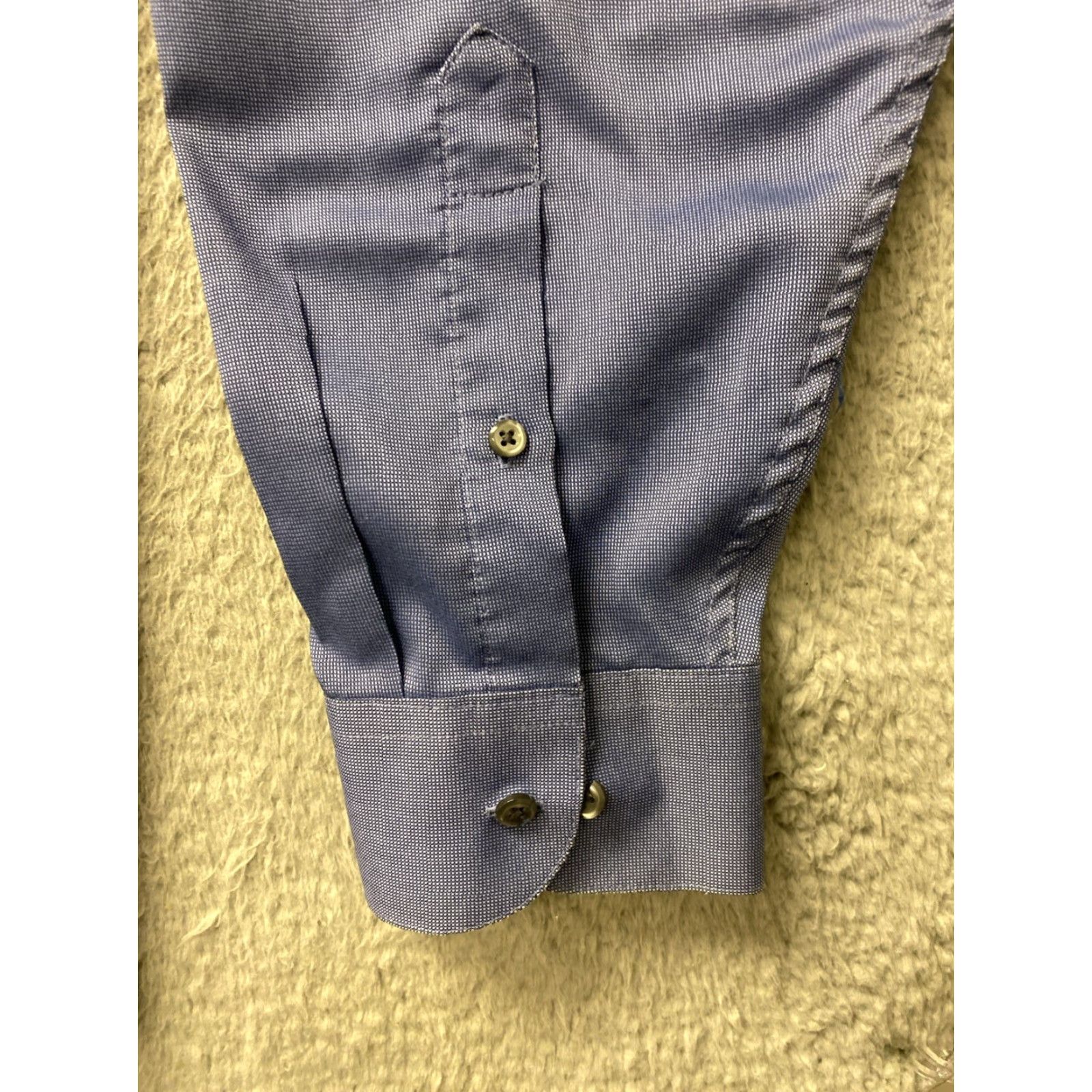 Arrow ARROW Men's XL Blue Cotton Blend Button-Up Shirt Long Sleeve Solid Size US XL / EU 56 / 4 - 7 Thumbnail