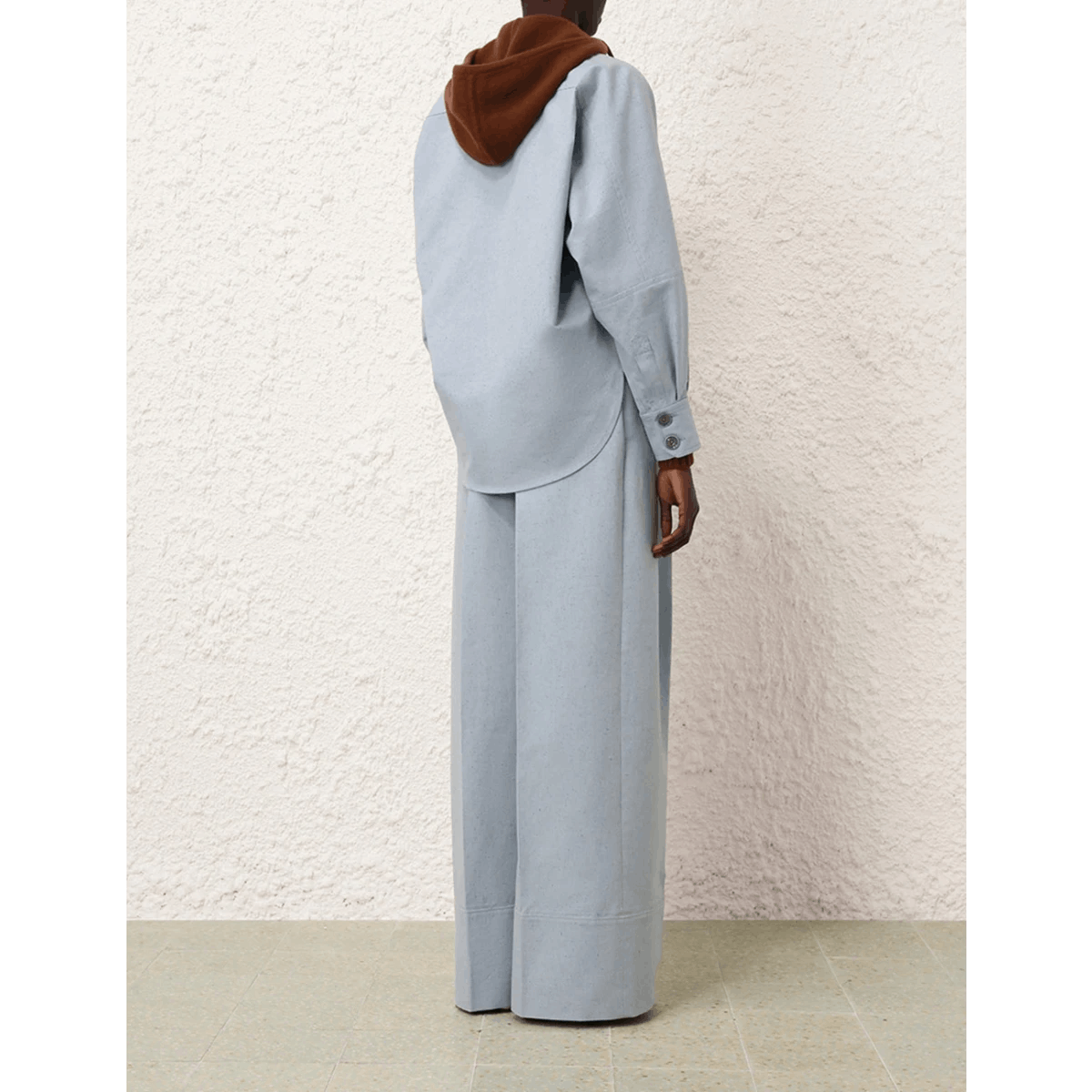 Zimmermann oc11z0525 Oversized Cotton-Silk Shirt Jacket in Light Blue Size S / US 4 / IT 40 - 4 Thumbnail