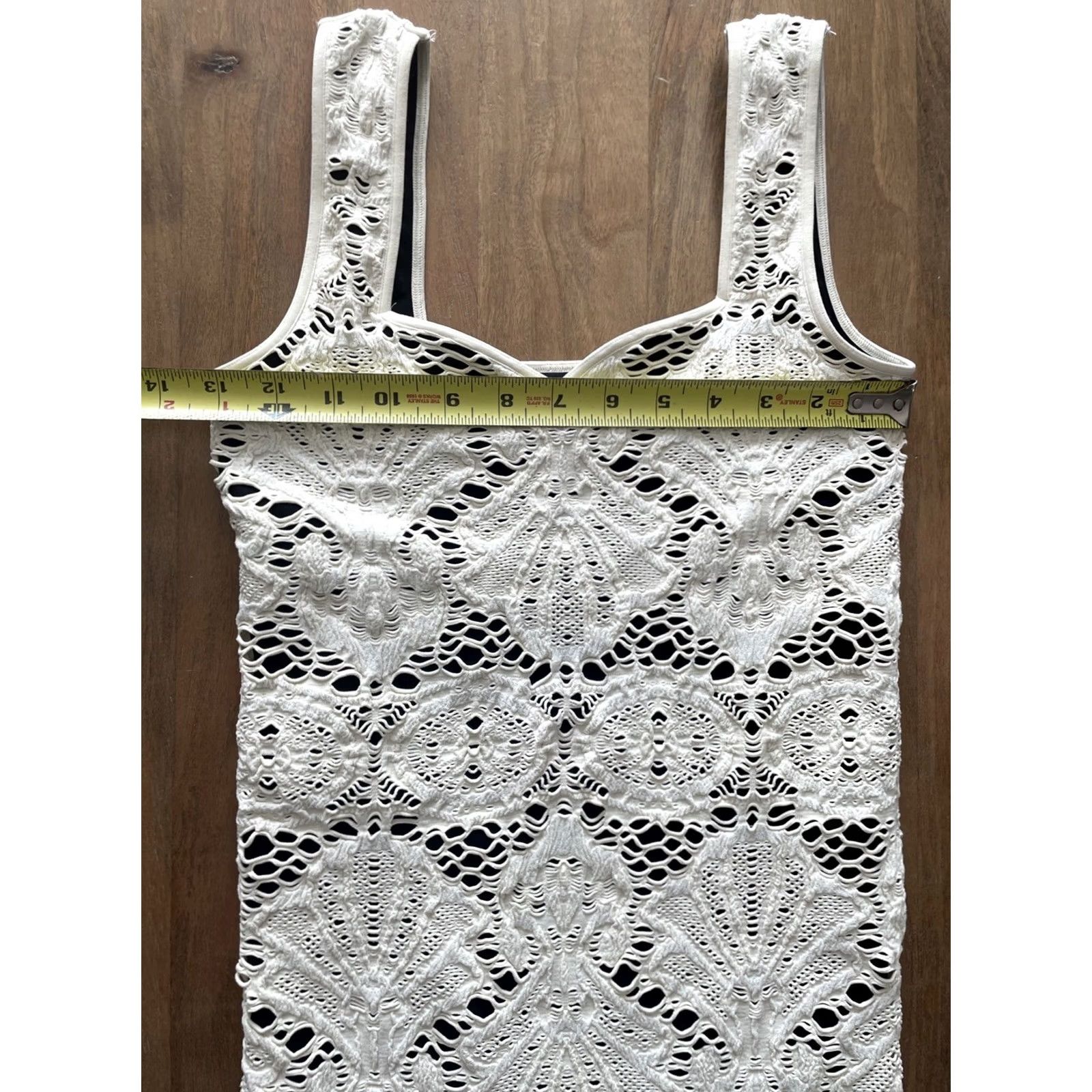 Free People Free People Dress Woman Short White Lined Crochet Party Bodycon Sleeveless Size M Size M / US 6-8 / IT 42-44 - 4 Thumbnail