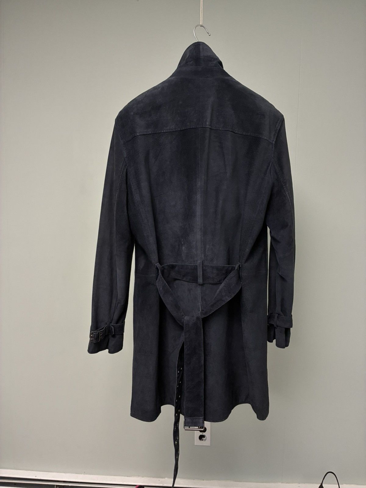 John Varvatos Suede Trench Coat With Belt size Large Size US L / EU 52-54 / 3 - 8 Thumbnail