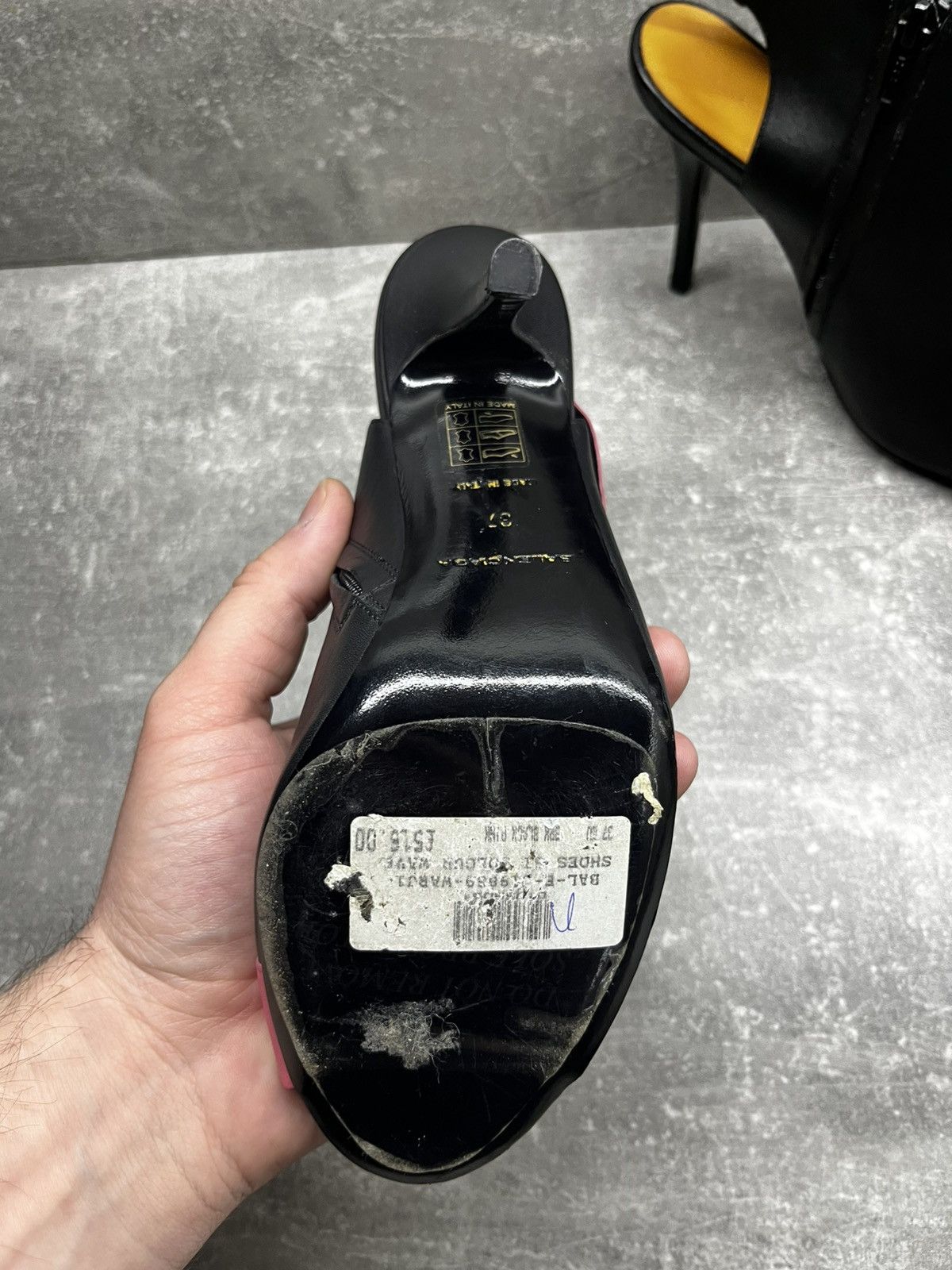 Balenciaga Balenciaga Made in Italy dress heels black/ pink rufle Size US 7 / IT 37 - 7 Thumbnail