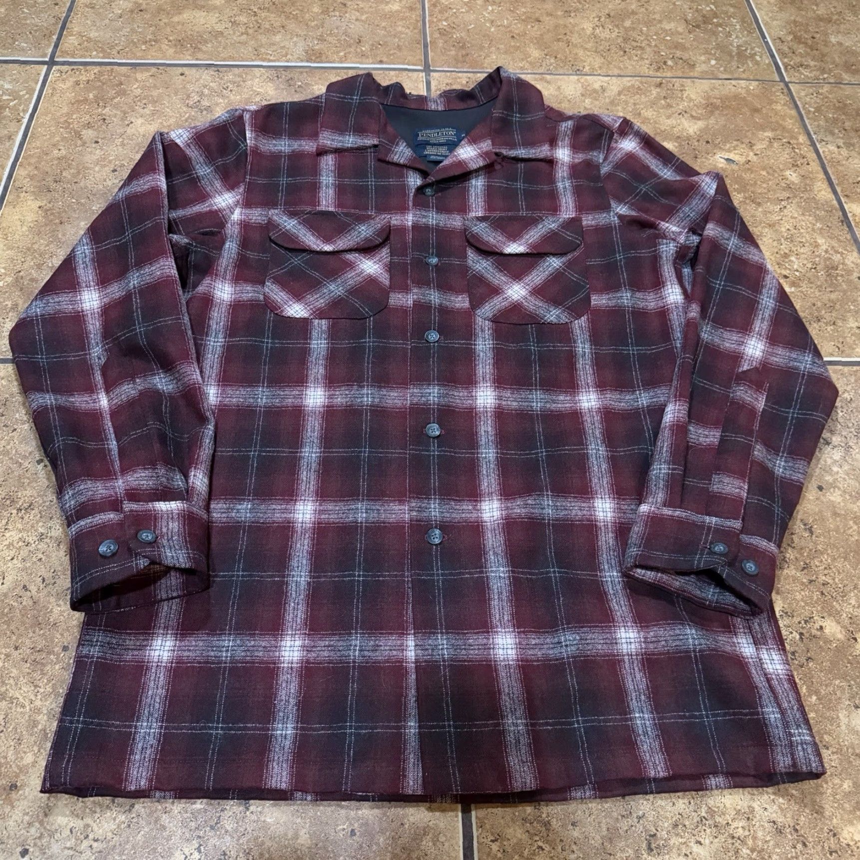 Pendleton VTG Pendleton Board Shirt Wool Medium Grey Shadow Plaid USA Button-Up Collared Long Sleeve Mens M Size US M / EU 48-50 / 2 - 2 Thumbnail