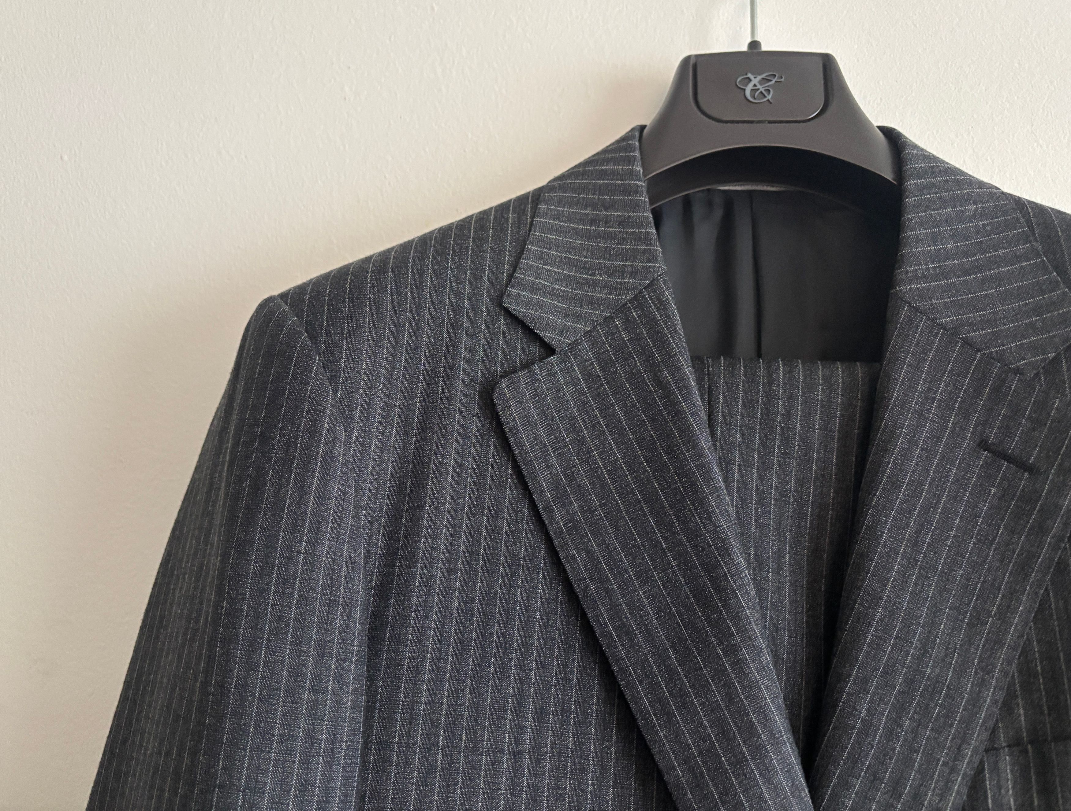 Canali $2100 Charcoal Grey Pinstripe Wool Suit -- 44 Pants 36 Size 44R - 5 Thumbnail