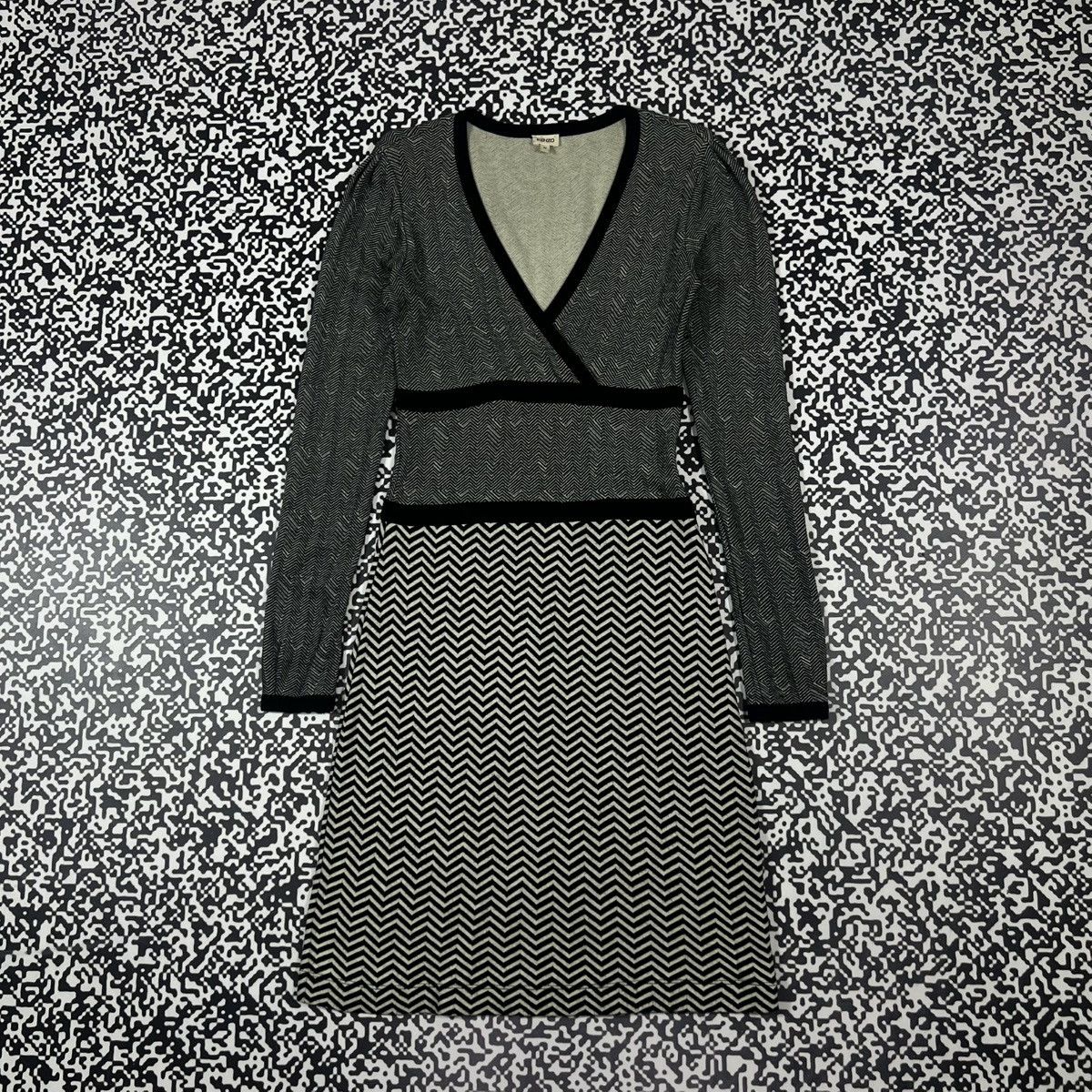 Kenzo Vintage Y2K Kenzo Paris Abstract Print Luxury Mini Dress Size M / US 6-8 / IT 42-44 - 4 Thumbnail
