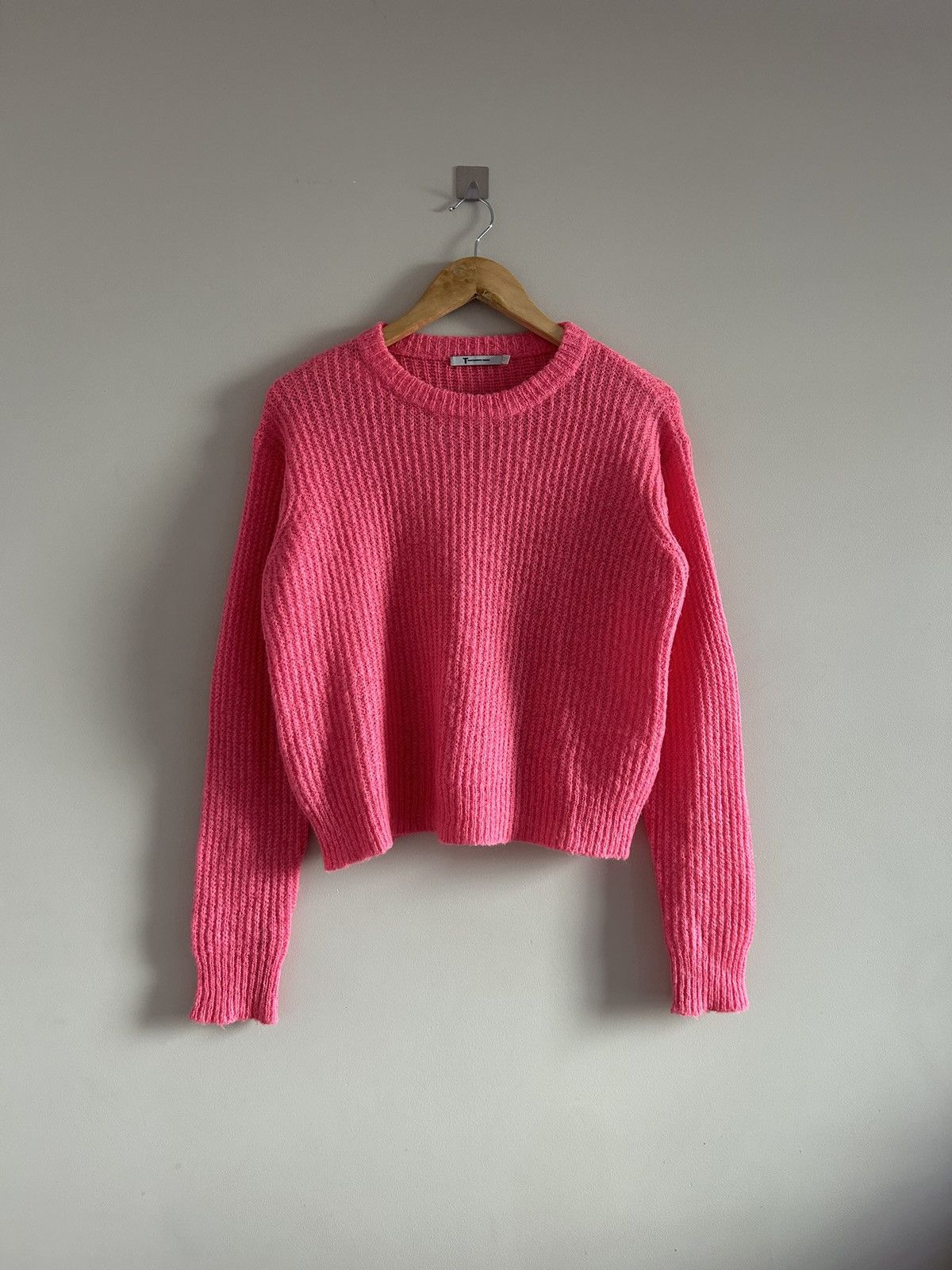 T by Alexander Wang Alexander Wang Boxy Fuzzy Pink Mohair Knit Sweater Size S / US 4 / IT 40 - 1 Thumbnail