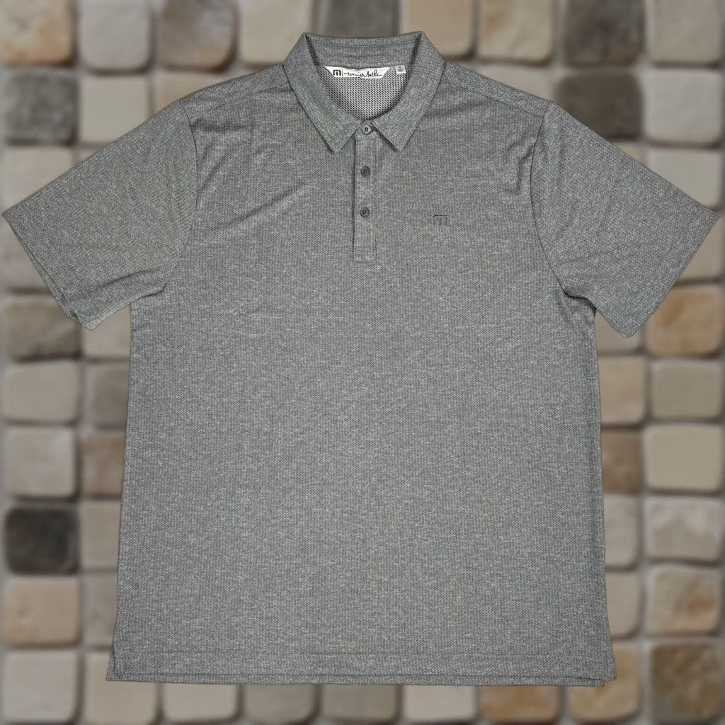 TravisMathew Travis Mathew Polo Shirt Men's Gray XL Polo Shirt, Travis Mathew, Gray, XL, Short Sleeve, Collared, Golf, Sports, Logo, 100% Polyester Size US XL / EU 56 / 4 - 1 Thumbnail