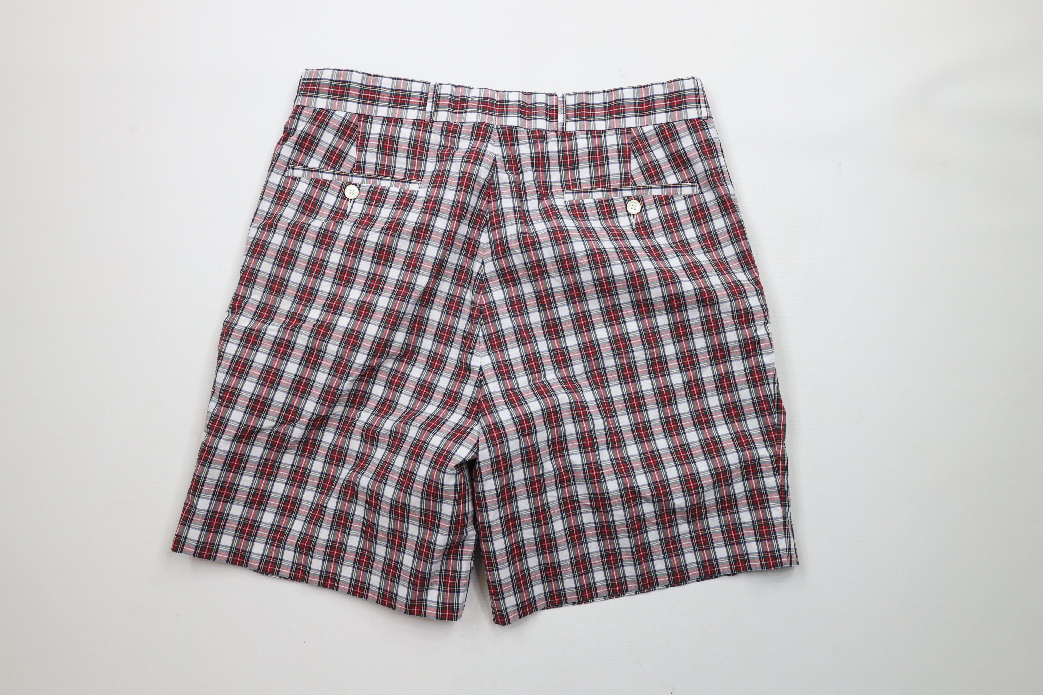 Vintage Vintage 90s Streetwear Pleated Chino Golf Shorts Red Plaid Size US 36 / EU 52 - 7 Thumbnail