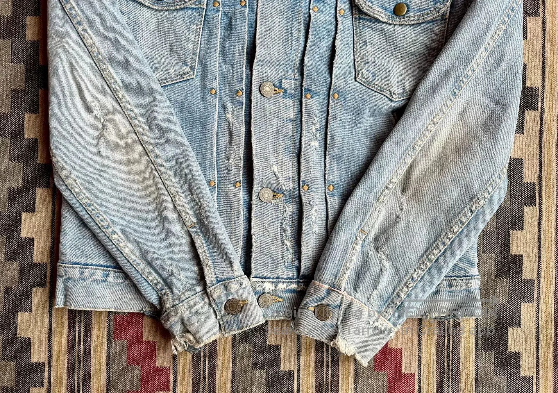 Fabric Brand & Co. denim jacket with distressed details. Size US S / EU 44-46 / 1 - 6 Thumbnail
