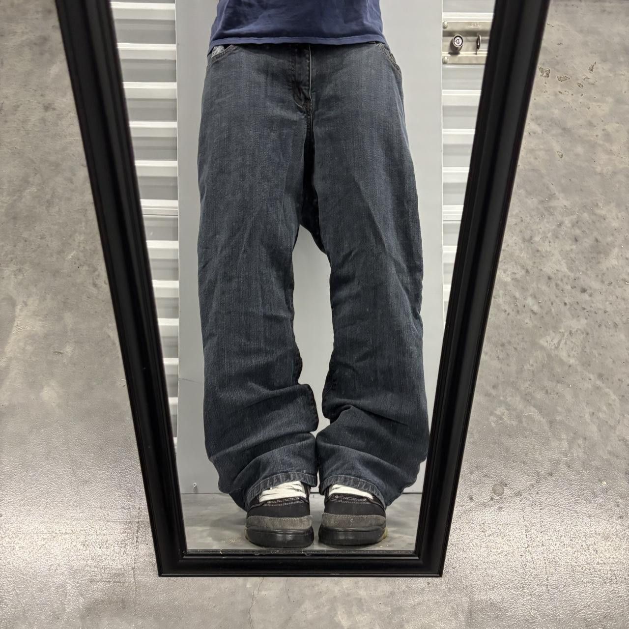 Japanese Brand × Vintage Crazy Vintage Y2K/2000s Grunge Dark Wash Denim Jeans! Size US 34 / EU 50 - 1 Thumbnail