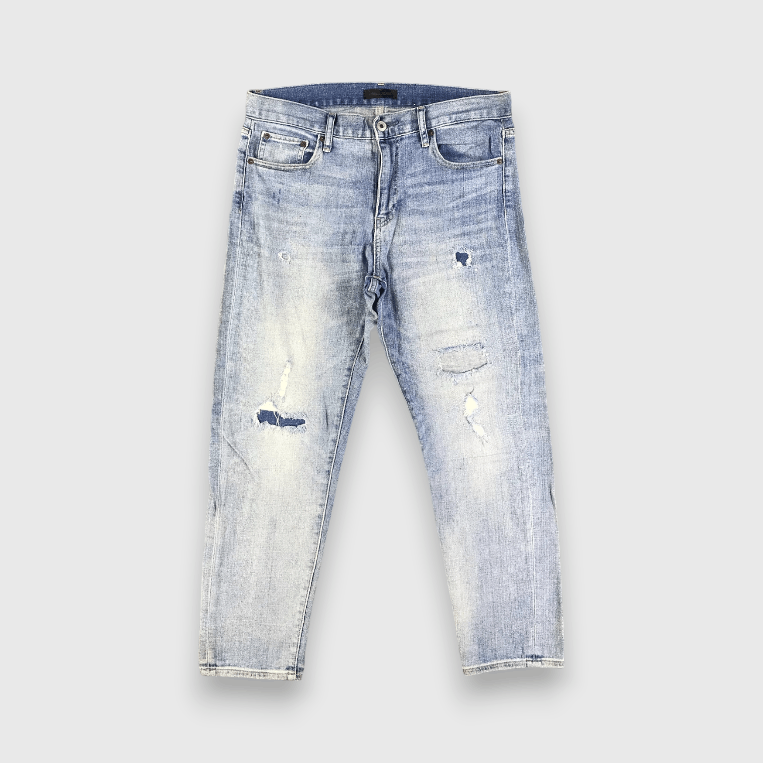 Japanese Brand Uniqlo Jeans Distressed Medium Wash Denim -J2821 Size US 33 - 1 Thumbnail