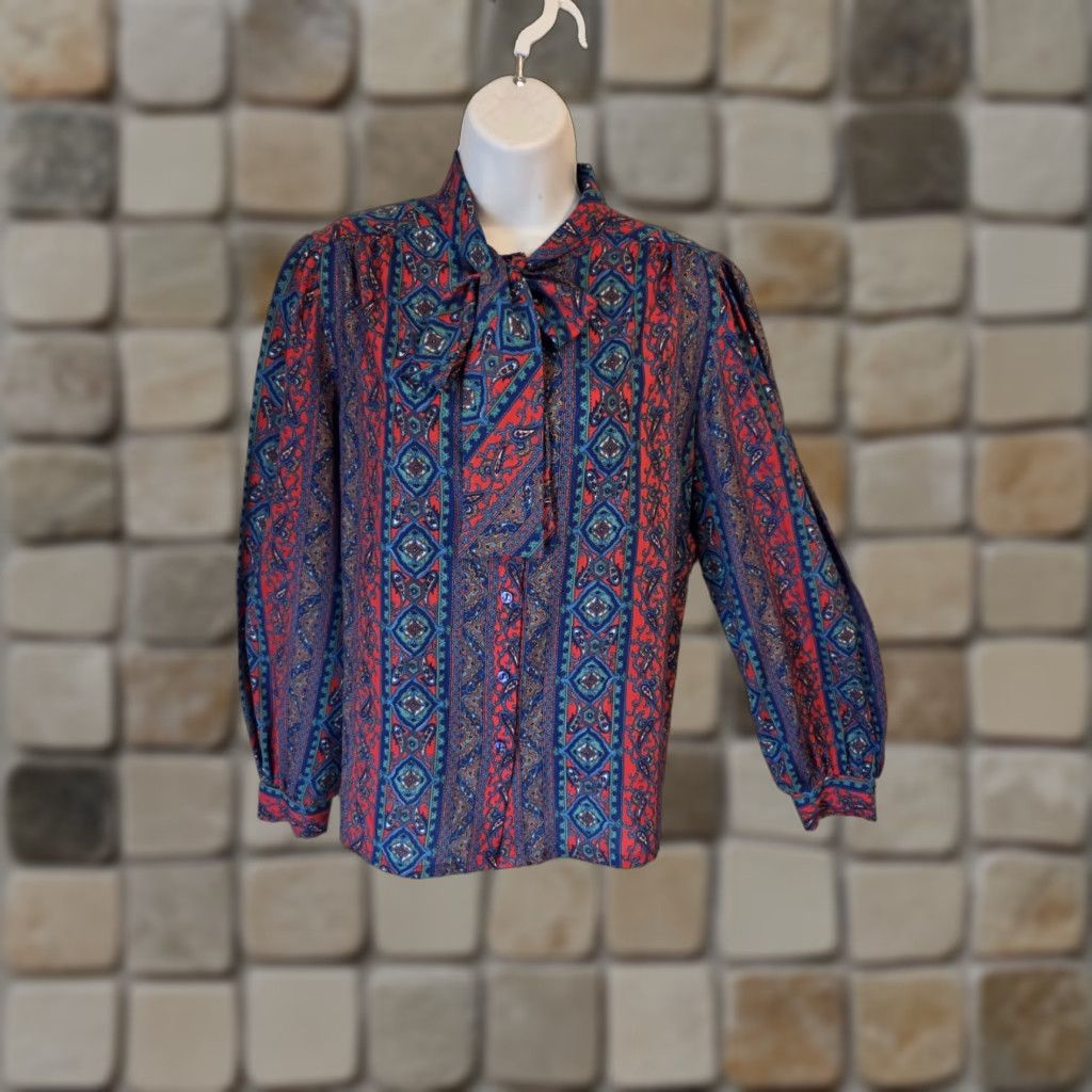 Vintage VINTAGE Arabella Blake Paisley Geometric Print Button Up Shirt 14 Mens Size XL / US 12-14 / IT 48-50 - 1 Thumbnail