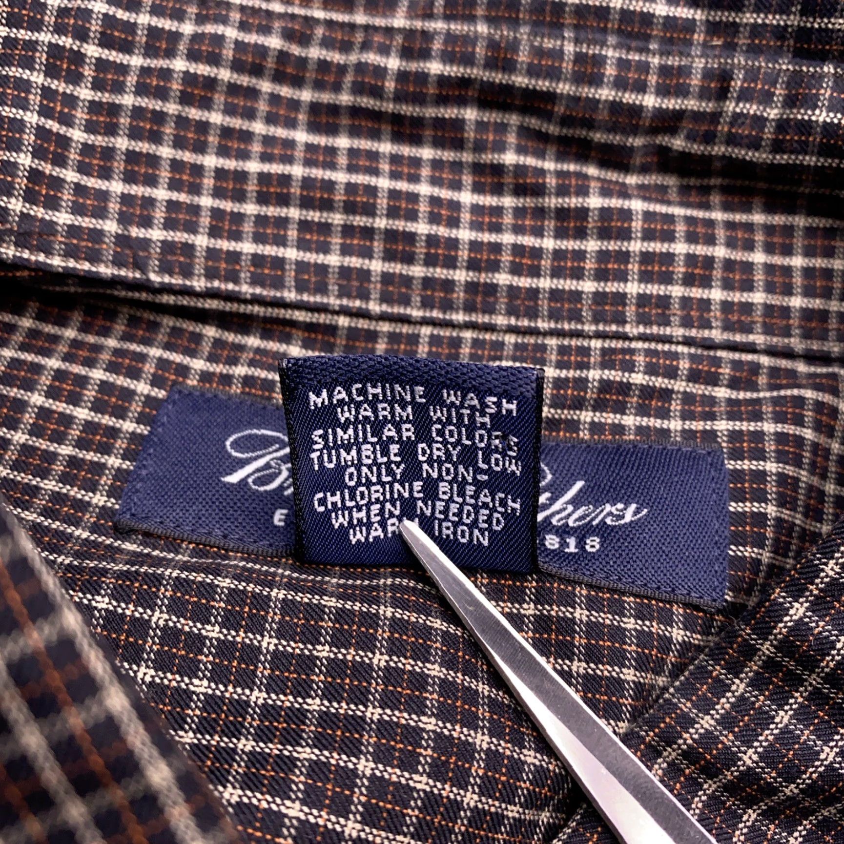 Brooks Brothers Brooks Brothers Shirt Mens Large Brown Plaid Button Up Size US L / EU 52-54 / 3 - 6 Thumbnail