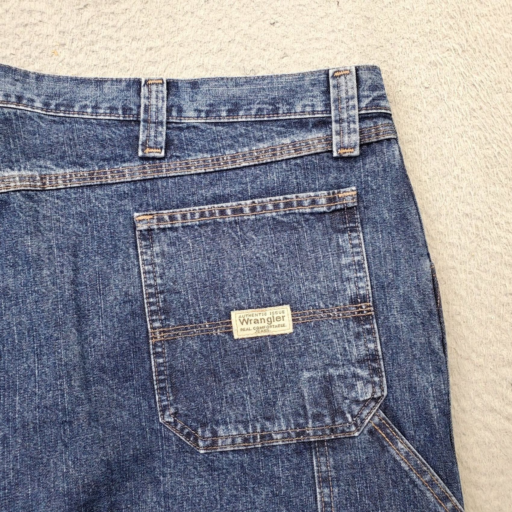Wrangler Wrangler Mens Shorts Bermuda 48 Blue Dungarees Carpenter Flat Front 5-Pocket Denim Casual Workwear Regular Fit Livingstone Blue Mens Size US 32 / EU 48 - 8 Thumbnail