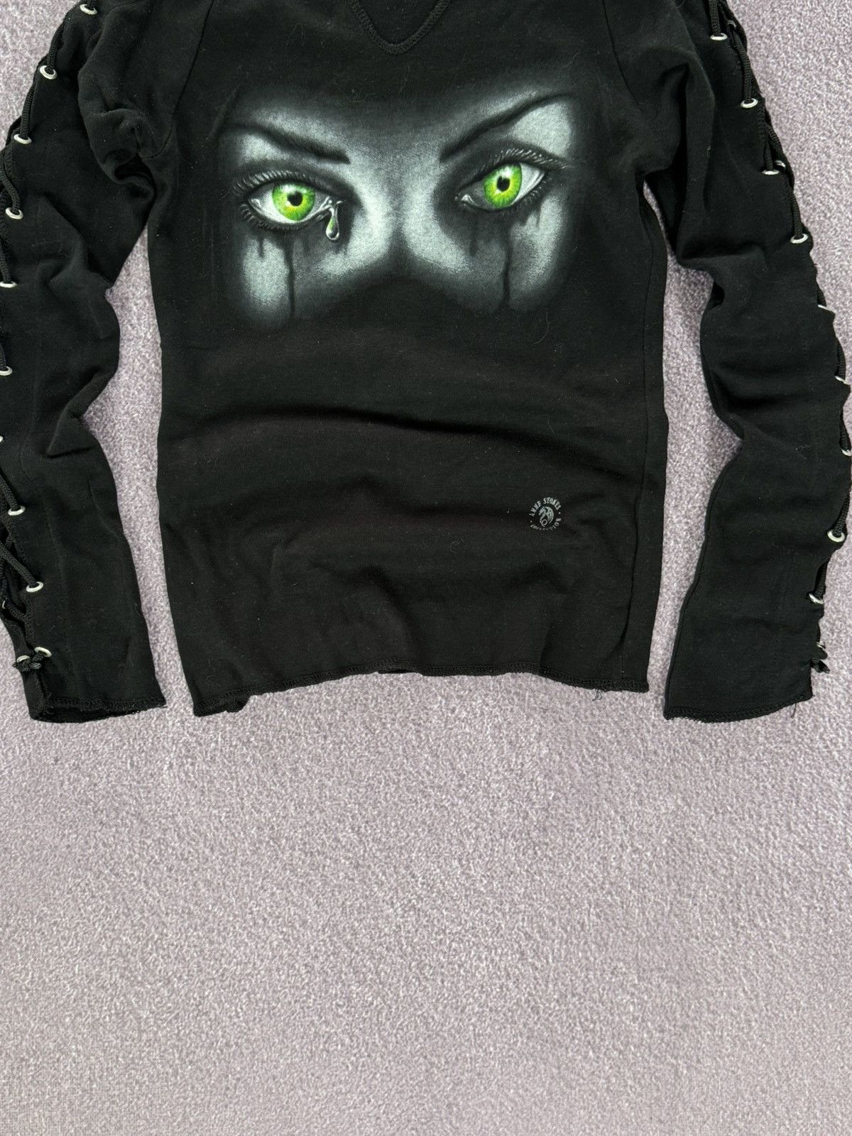 Japanese Brand Y2K Eyes Print 00s Goth Vibe Long Sleeve T-Shirt Size S / US 4 / IT 40 - 3 Thumbnail