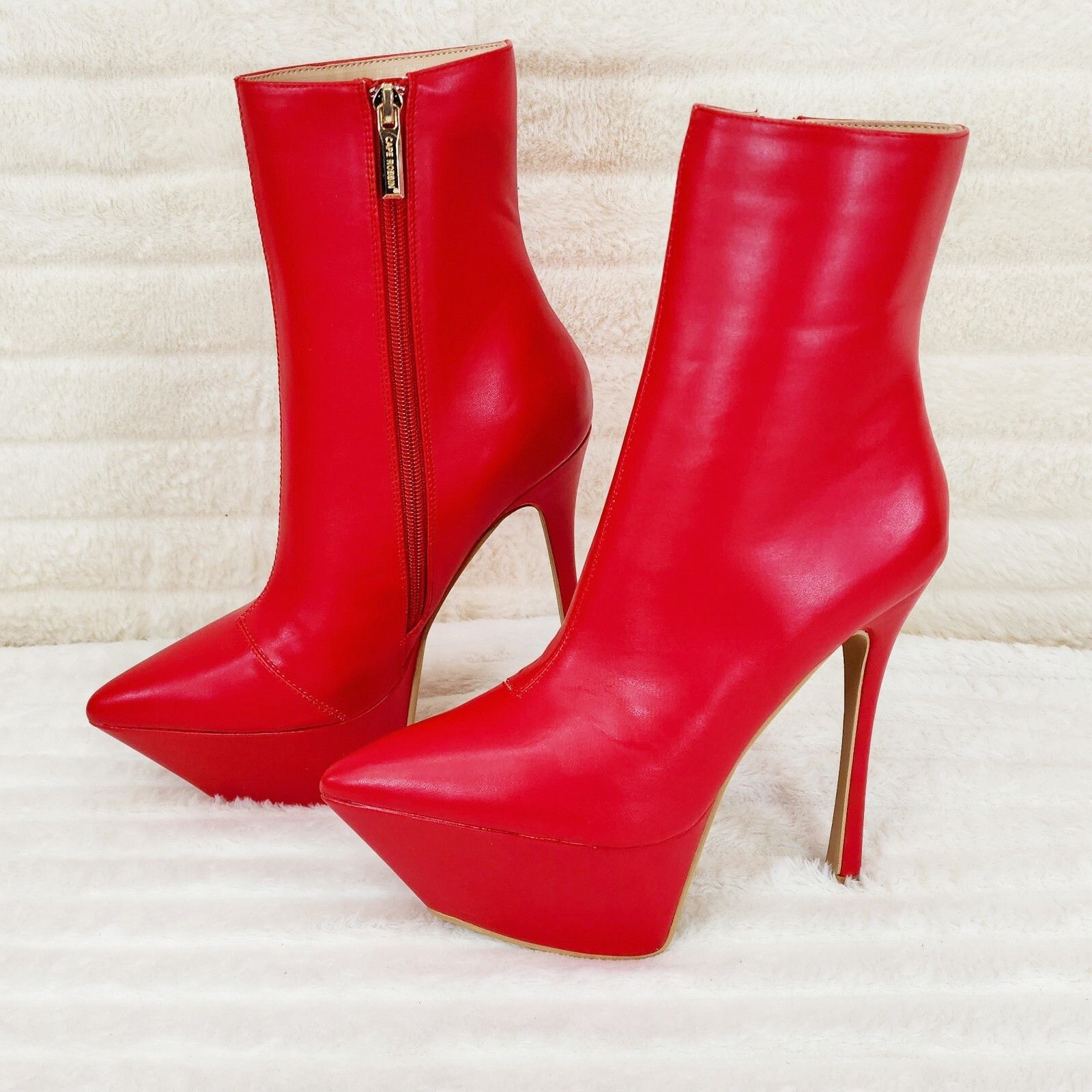 Other Kinder Pointy Toe Platform Stiletto Heel Ankle Boots Bright Size US 10 / IT 40 - 6 Thumbnail