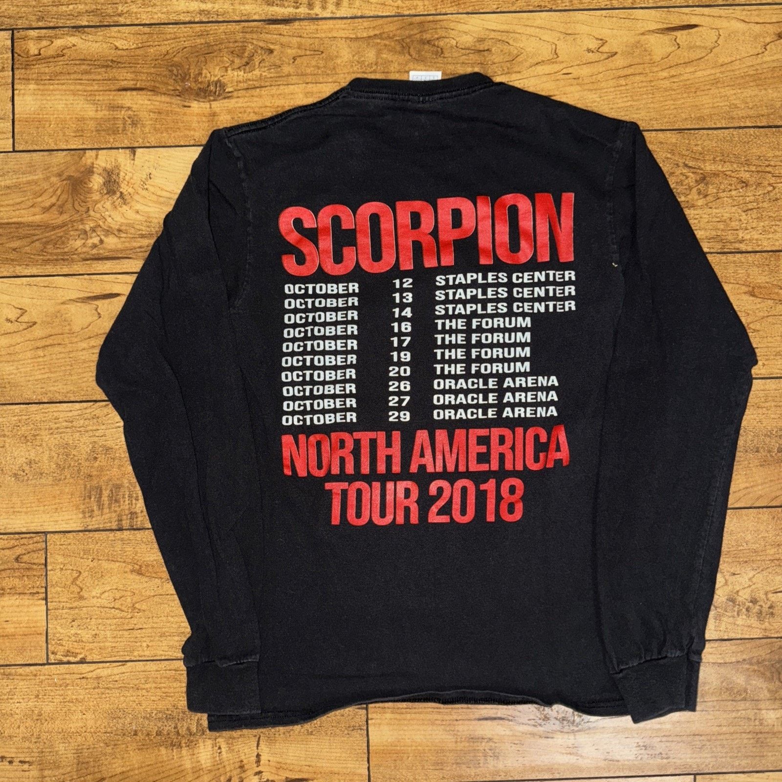 Drake × Rap Tees Drake Scorpion Tour Long Sleeve Shirt Black Small 17x24 Size US S / EU 44-46 / 1 - 4 Thumbnail