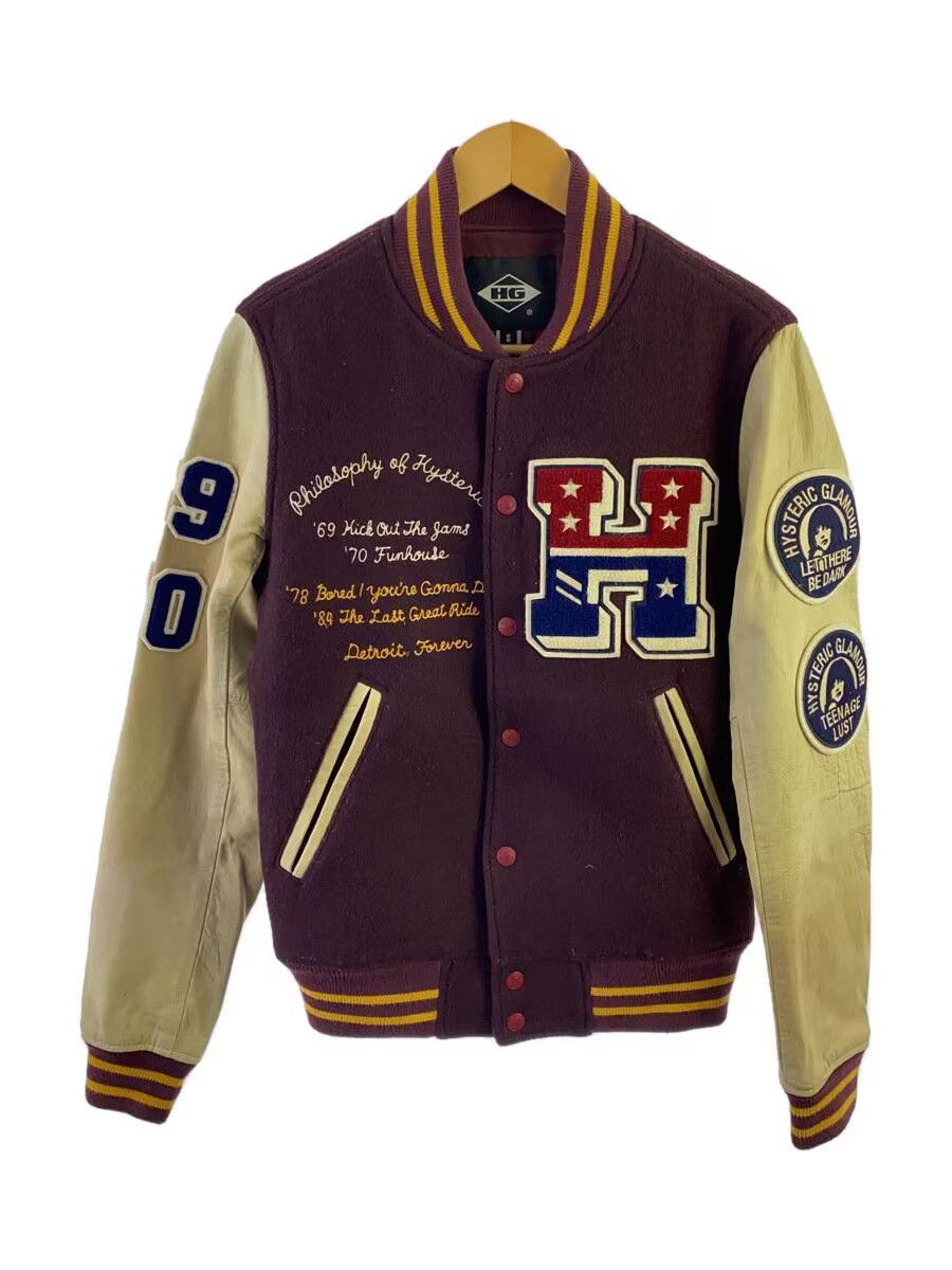 Hysteric Glamour Hysteric Glamour Wool Stadium Jacket Bordeaux Size US S / EU 44-46 / 1 - 1 Thumbnail