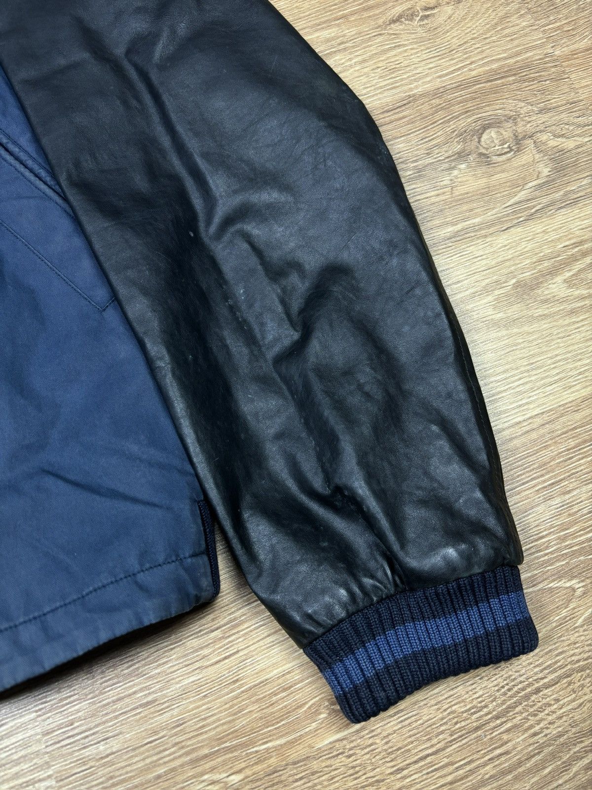 Gucci SS2010 Gucci Navy Cotton & Leather Sleeve Varsity Jacket Size US L / EU 52-54 / 3 - 6 Thumbnail