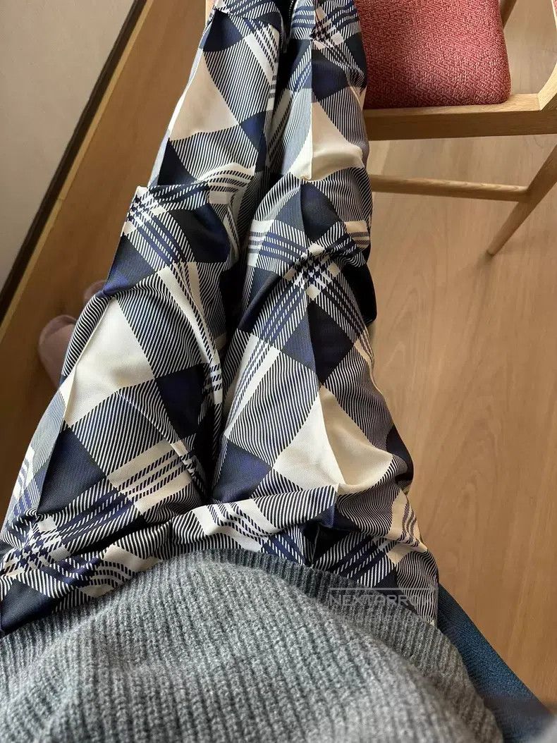 Dries Van Noten Dries Van Noten Navy Plaid Trousers Size 39" - 1 Thumbnail