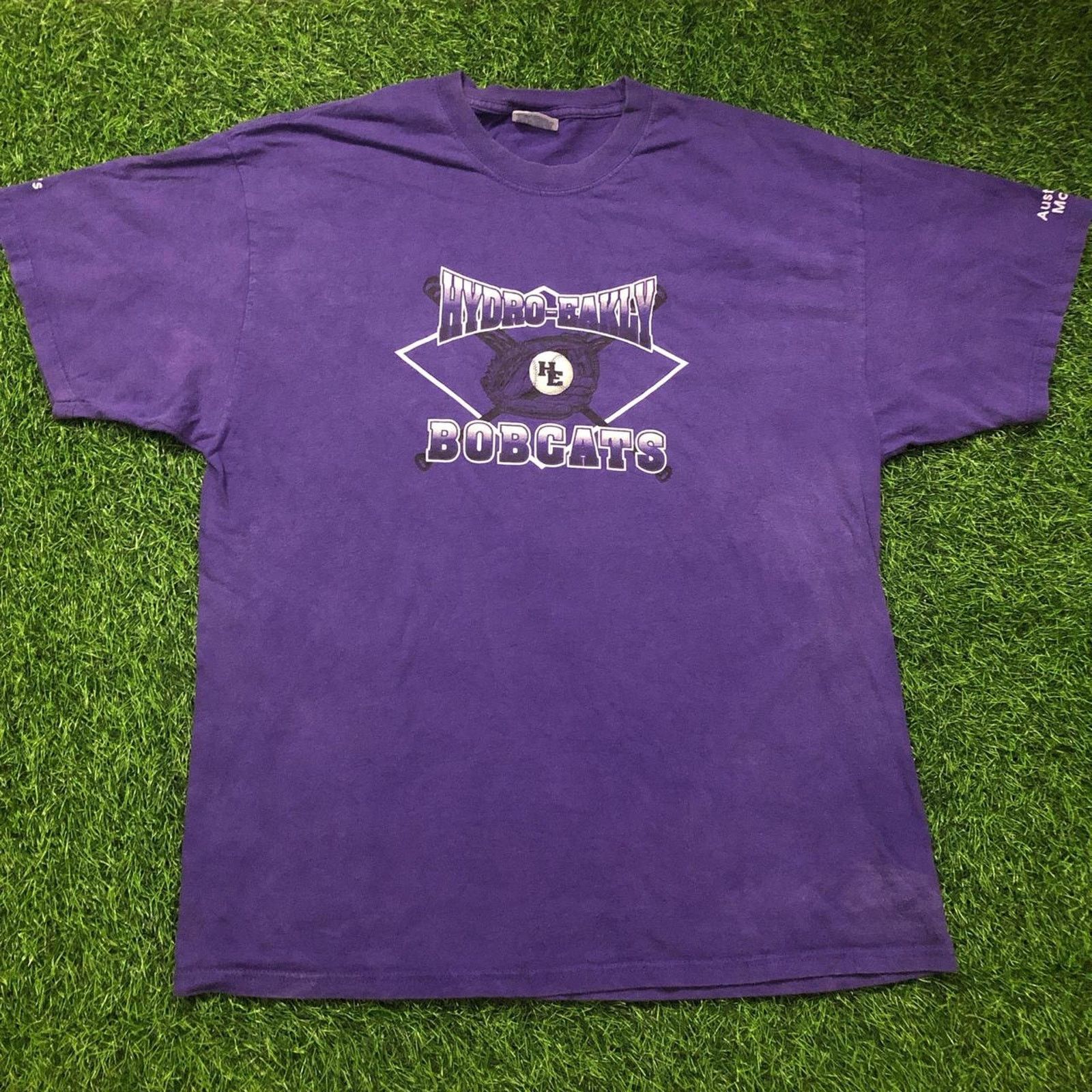 Hanes Men’s Purple ‘Hydro-Eakly Bobcats’ Baseball Graphic Tee Size US XL / EU 56 / 4 - 1 Thumbnail