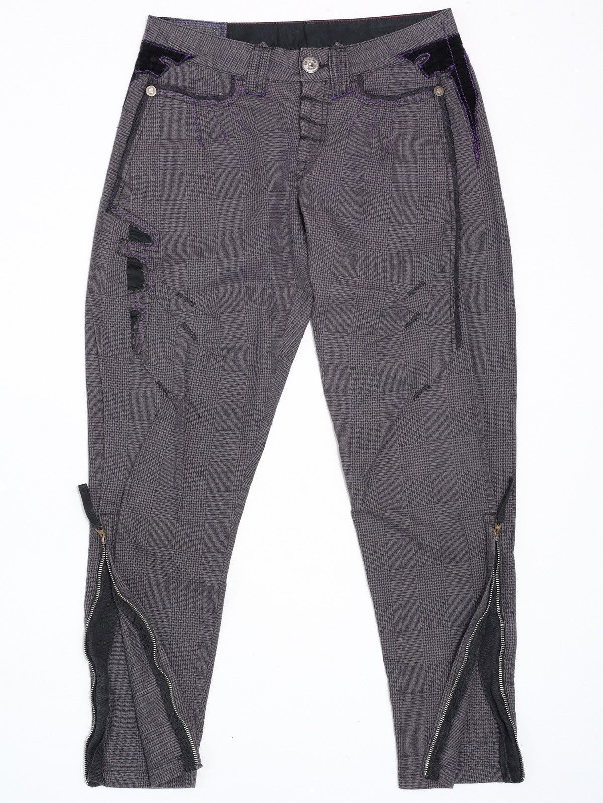 Marithe + Francois Girbaud Marithe Francois Girbaud Check Plaid Pants Trousers Gray Size 30" / US 8 / IT 44 - 1 Thumbnail