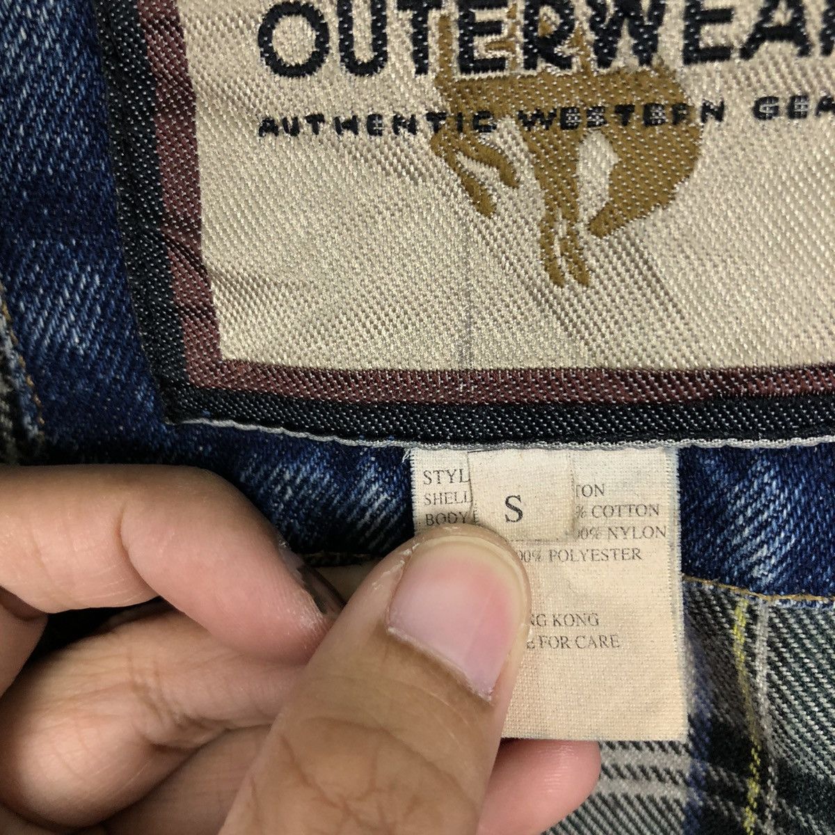 Wrangler 🔥90’s DENIM CHORE JACKET WRANGLER USA TARTAN DESIGN LINING Size US S / EU 44-46 / 1 - 13 Thumbnail