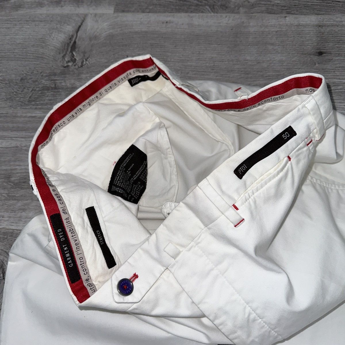 PT Torino Pt01 basic white straight pants Italy designer rare luxury Size US 34 / EU 50 - 6 Thumbnail
