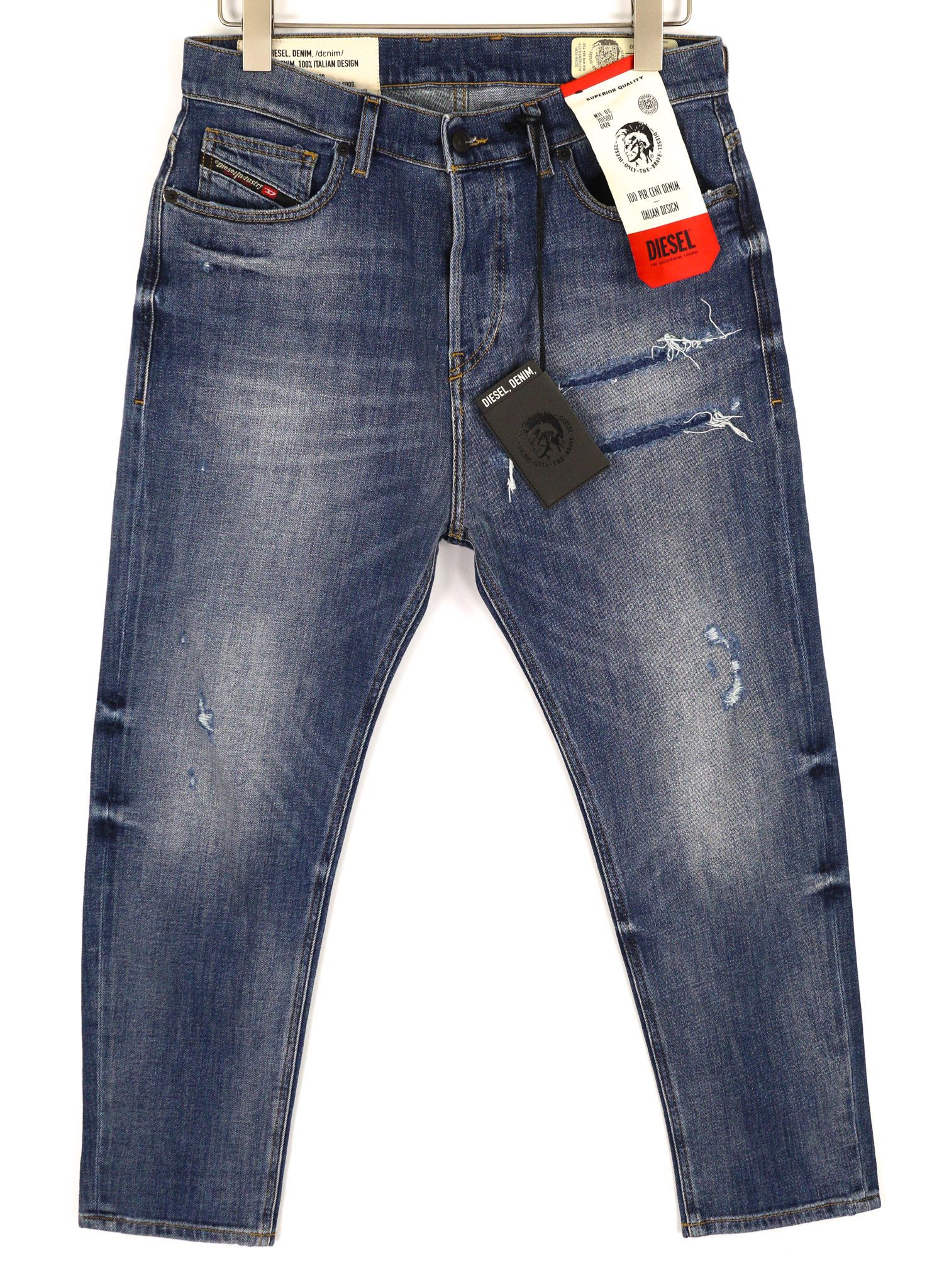 Diesel D-VIDER 0890X W30/L30 Carrot Stretch Blue 40437 Size US 30 / EU 46 - 2 Thumbnail