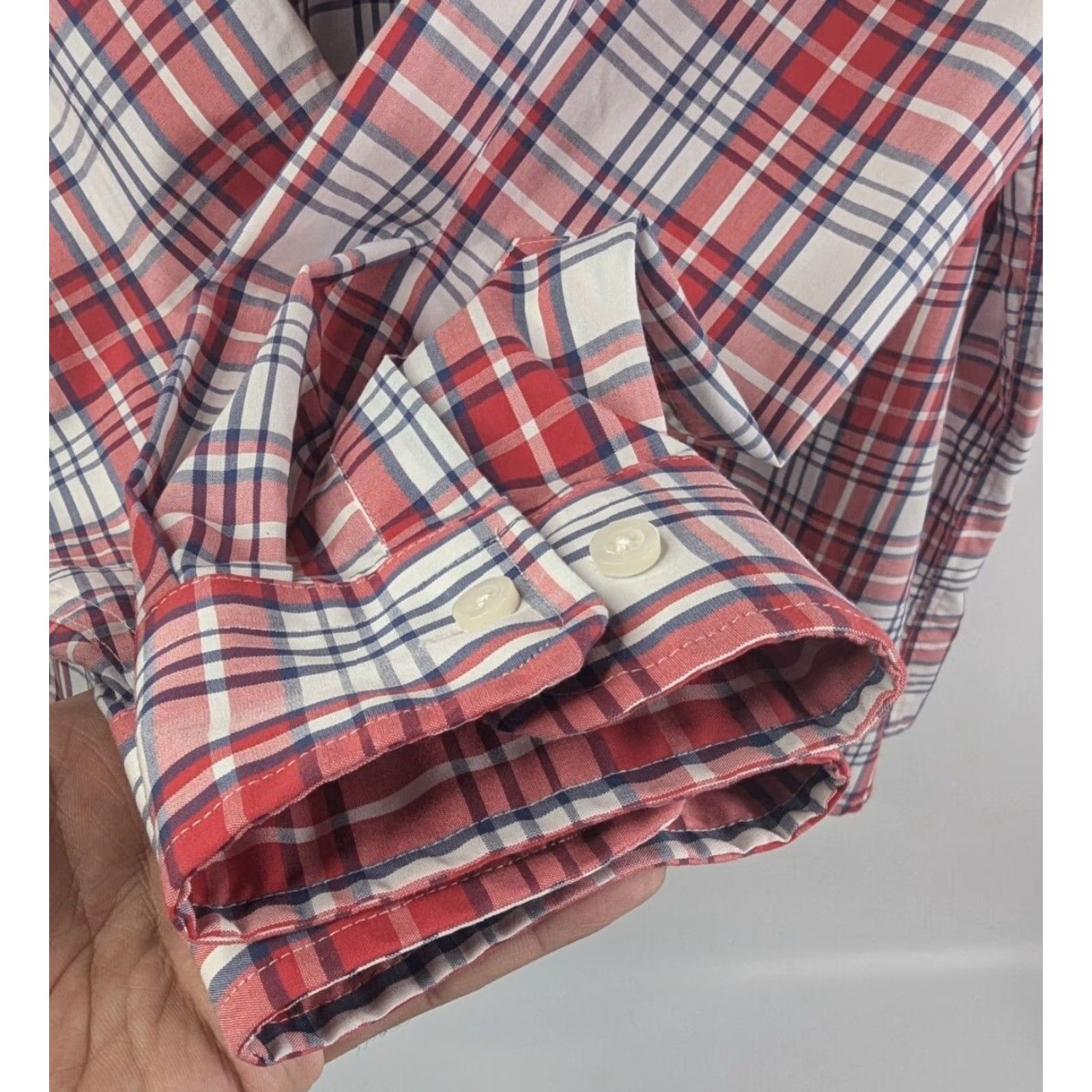 Vintage Oak Hill Button Up Shirt Red Plaid Short Sleeve 1XL Mens Cotton Classic Stretch DXl Big & Tall Button-Up Shirt Size US XL / EU 56 / 4 - 4 Thumbnail