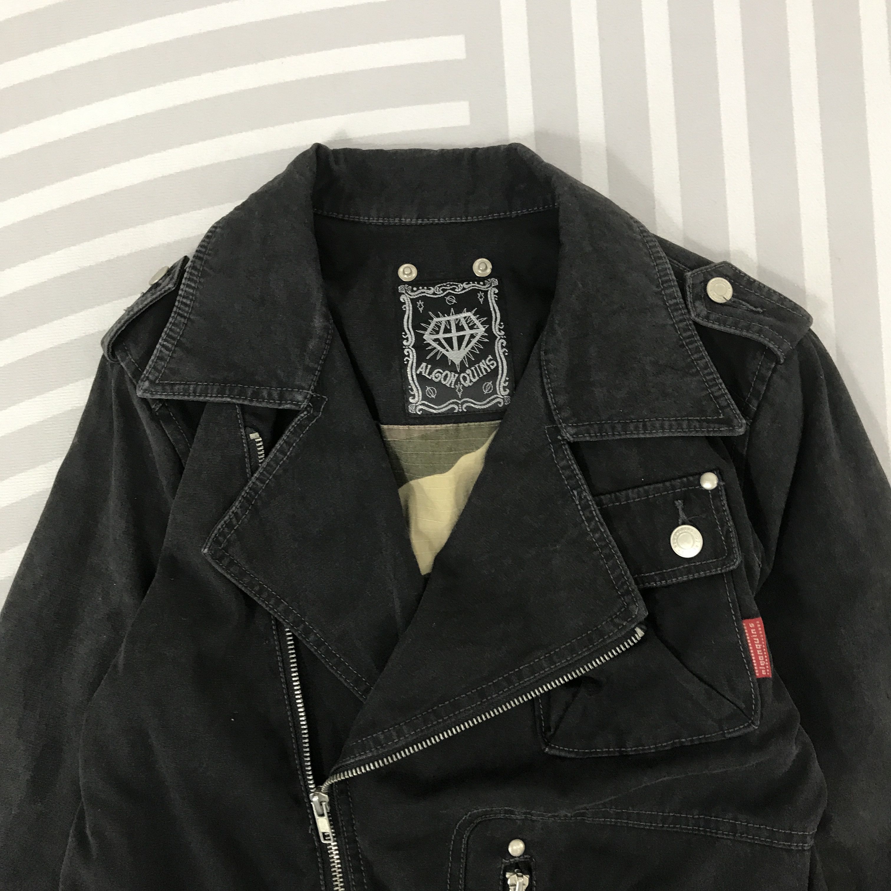 Japanese Brand Vintage Algon Quins japan style fashion Punk black Jacket Size US S / EU 44-46 / 1 - 2 Thumbnail