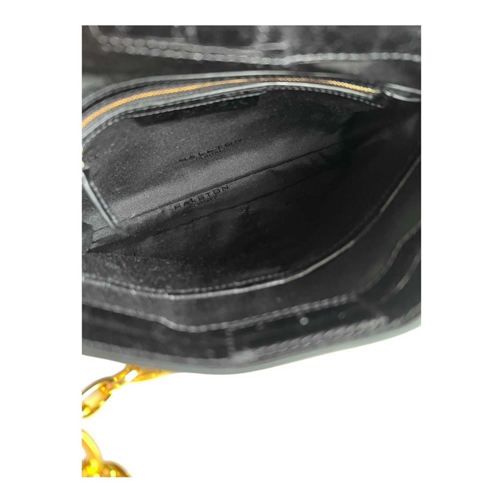 Halston Heritage Halston Heritage Black Croc Embossed Leather Shoulder Bag Size ONE SIZE - 6 Thumbnail