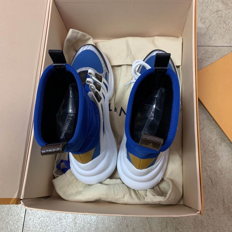 Louis Vuitton Louis Vuitton Blue and White Sneakers - Size US 5.5 / EU 38 - 7 Thumbnail