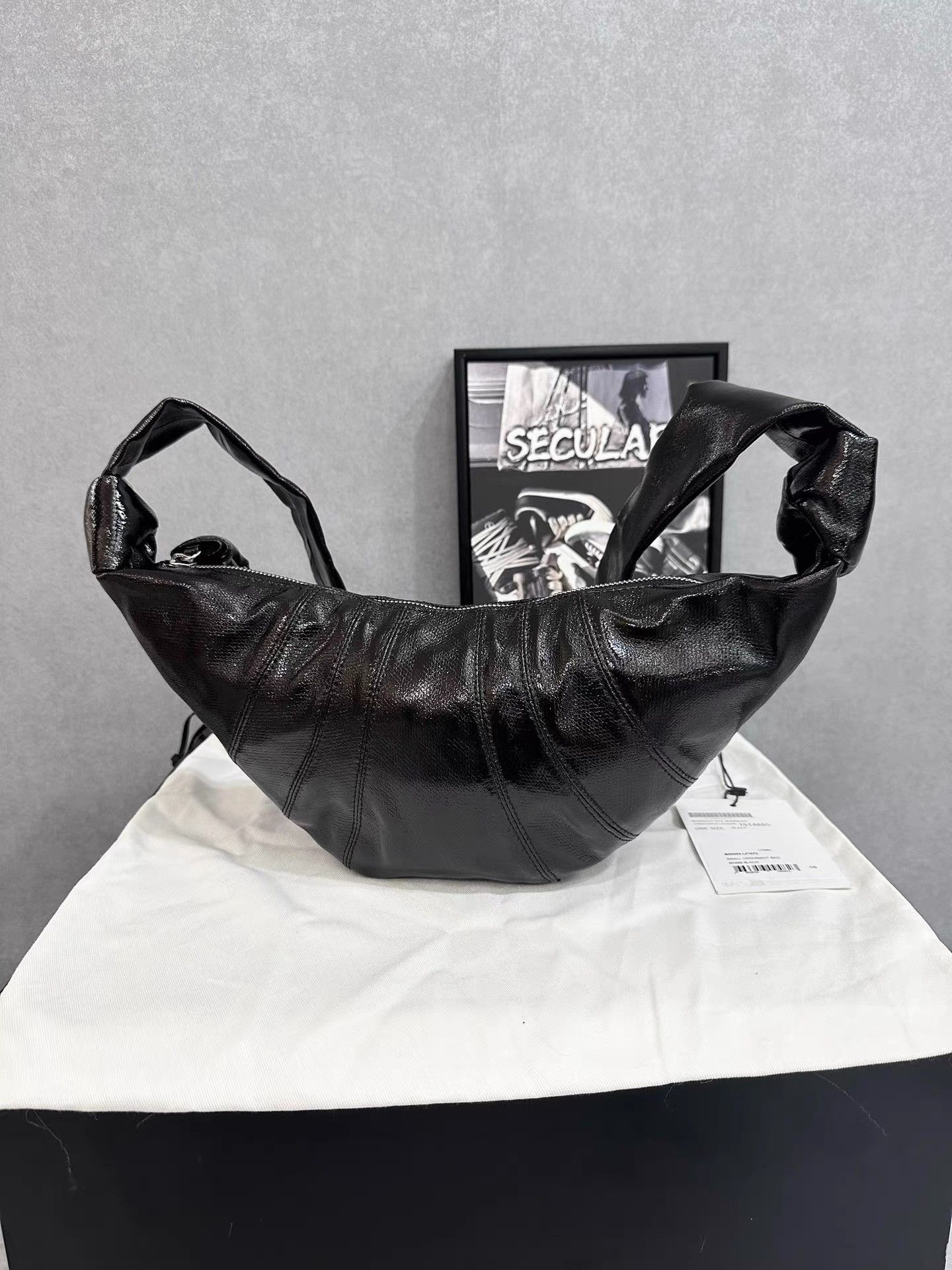 Lemaire LEMAIRE Small Coated Black Croissant Bag K34 Size ONE SIZE - 1 Thumbnail