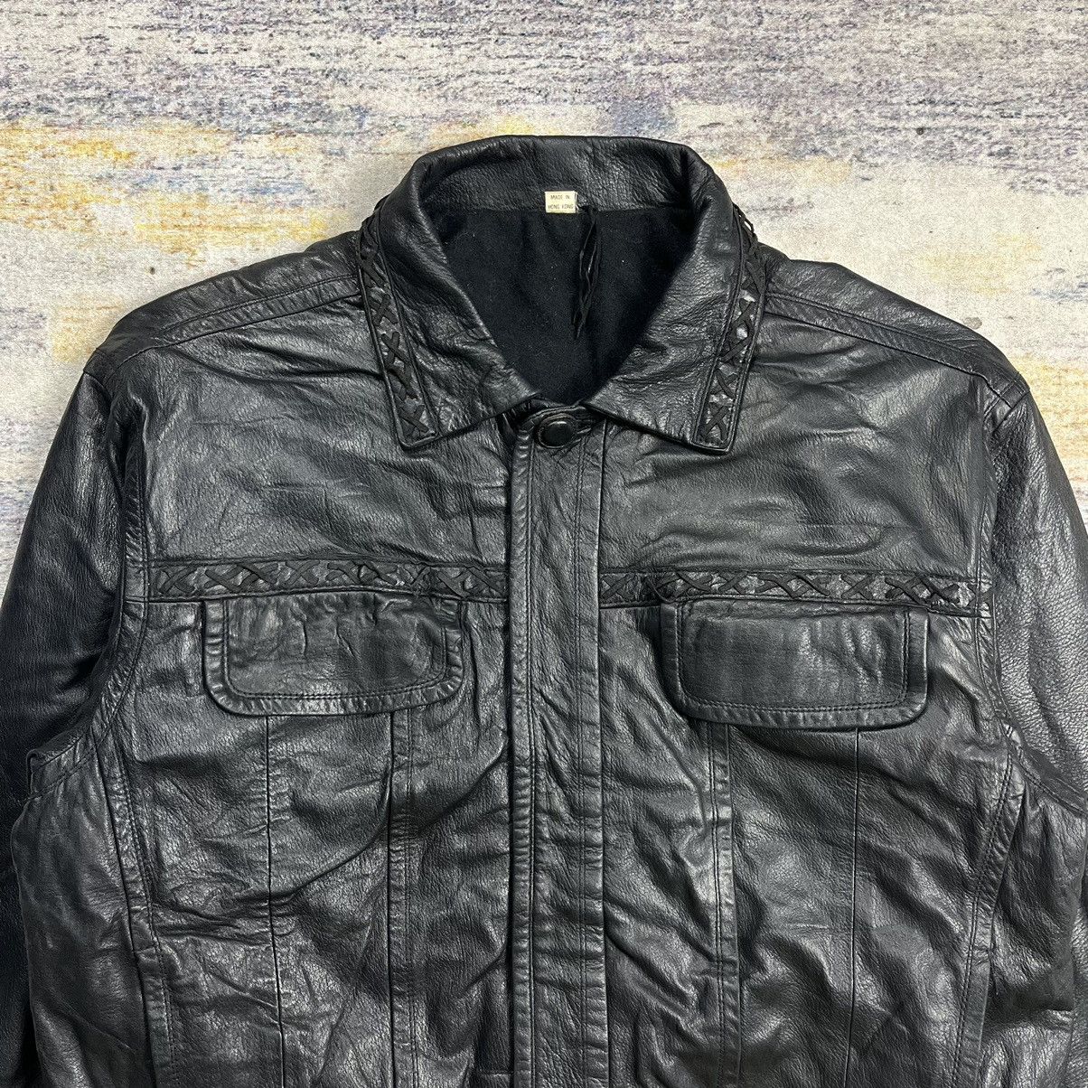 Japanese Brand × Le Grande Bleu (L.G.B.) × Nicole Club 90s Boutique Nicole by itsuko trucker lace leather jacket Size US M / EU 48-50 / 2 - 4 Thumbnail