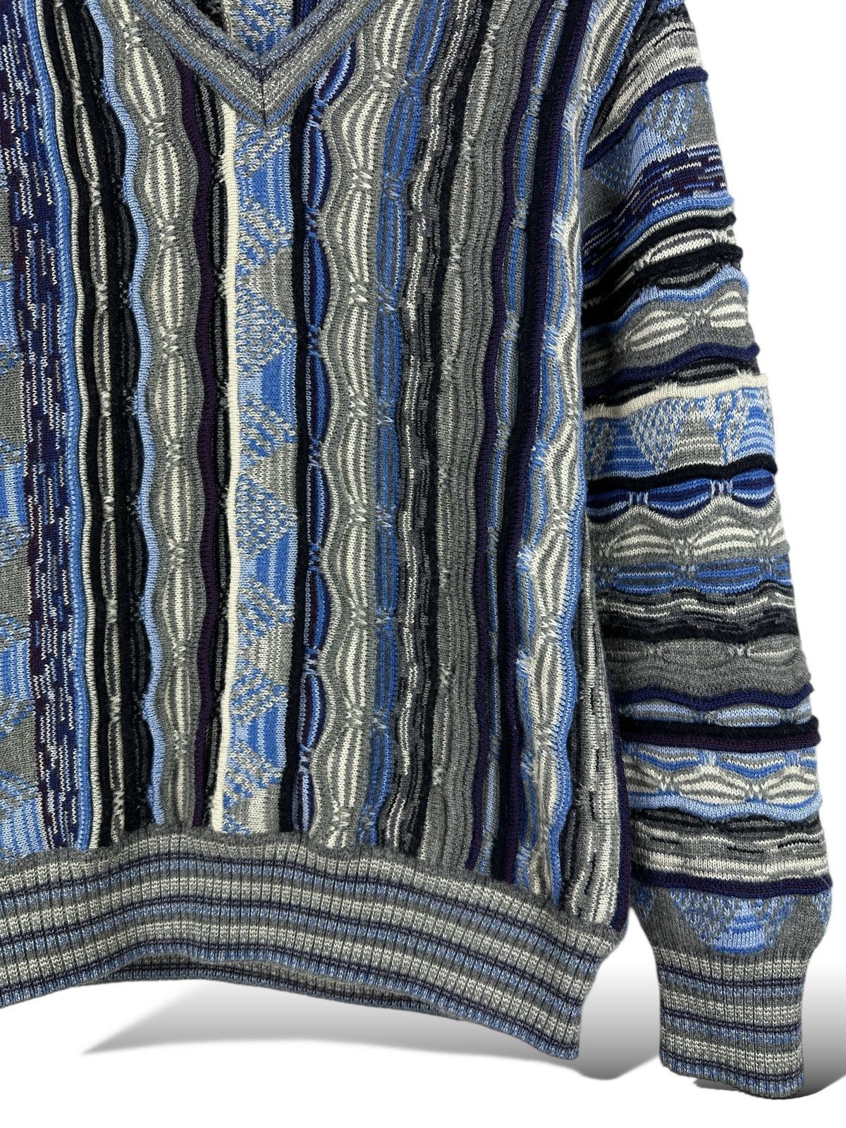 Other Piero Garbossa Coogi Style 3D Knit Wool Sweater V-Neck Size M / US 6-8 / IT 42-44 - 7 Thumbnail