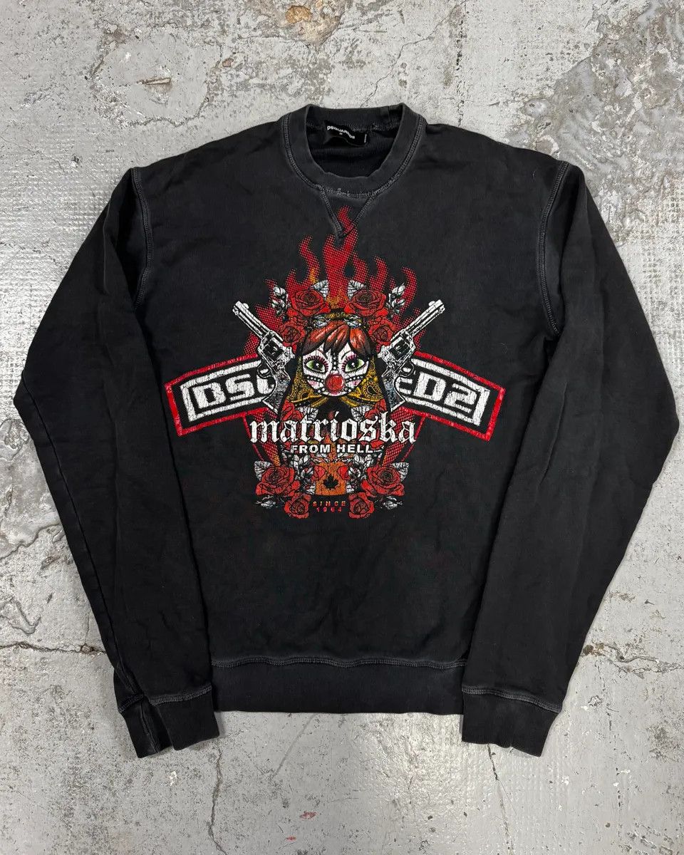 Dsquared2 AW2015 Dsquared2 Black Gun Moto Crewneck Sweater Size US S / EU 44-46 / 1 - 1 Thumbnail