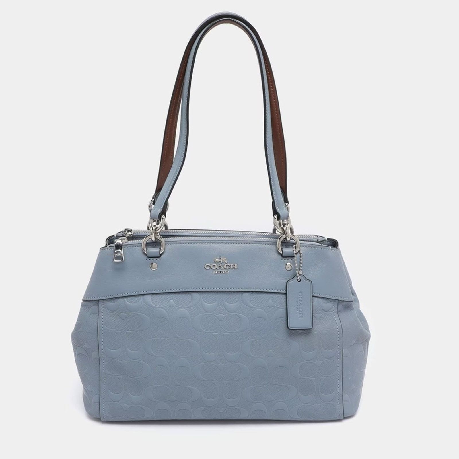 Coach Coach Lt Blue Signature Leather Mini Brooke Carryall Satchel Size ONE SIZE - 1 Thumbnail
